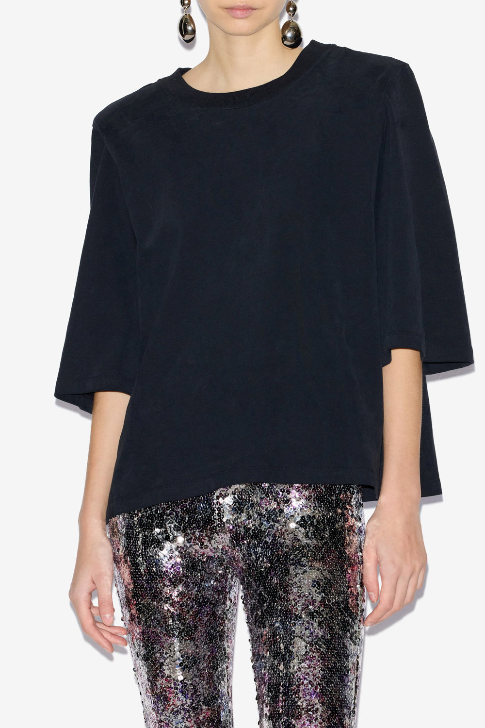 T-shirt ben in cotone con spalline - Nero - Woman - 8