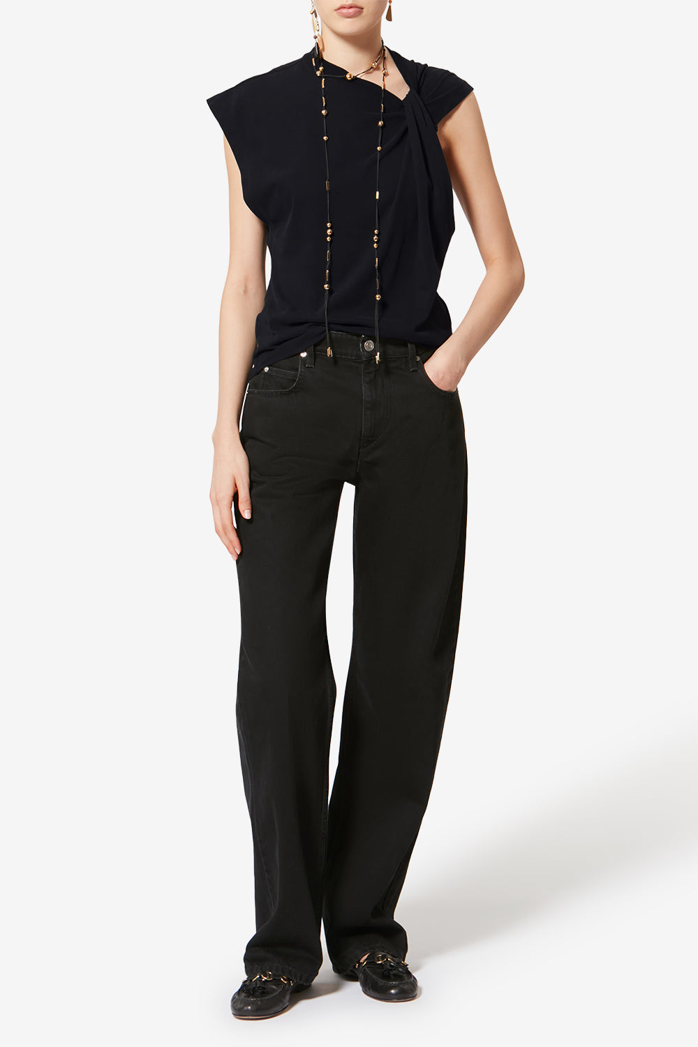 T-shirt asimmetrica a maniche corte nayda - Nero - Woman - 4