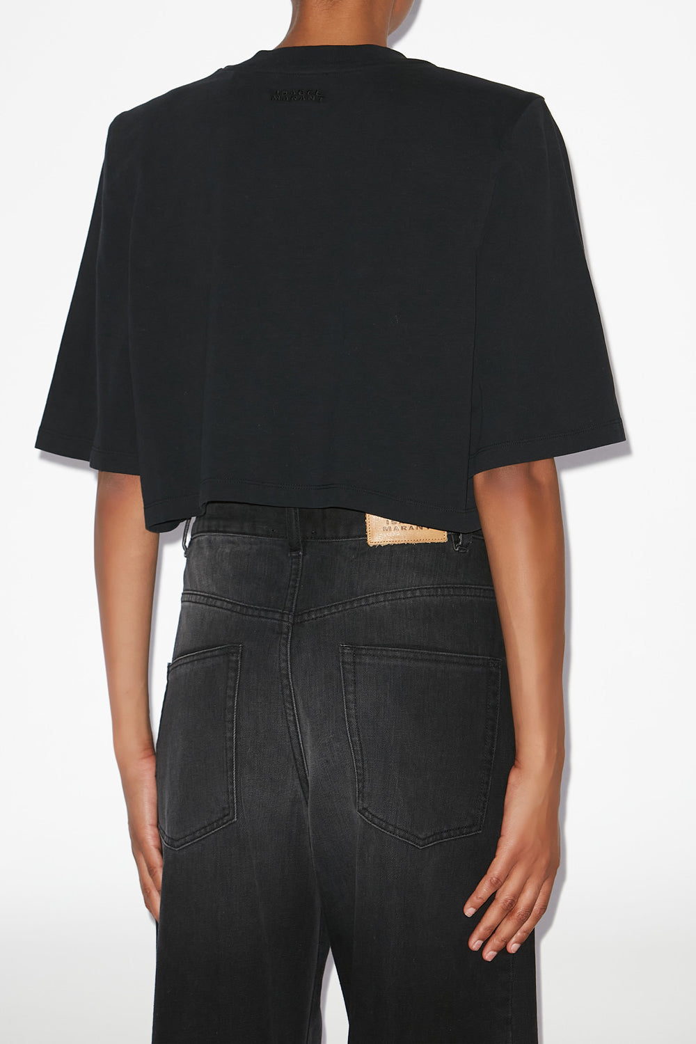 Zaely 無地 コットン ショート丈tシャツ - 黒 - Woman - 10
