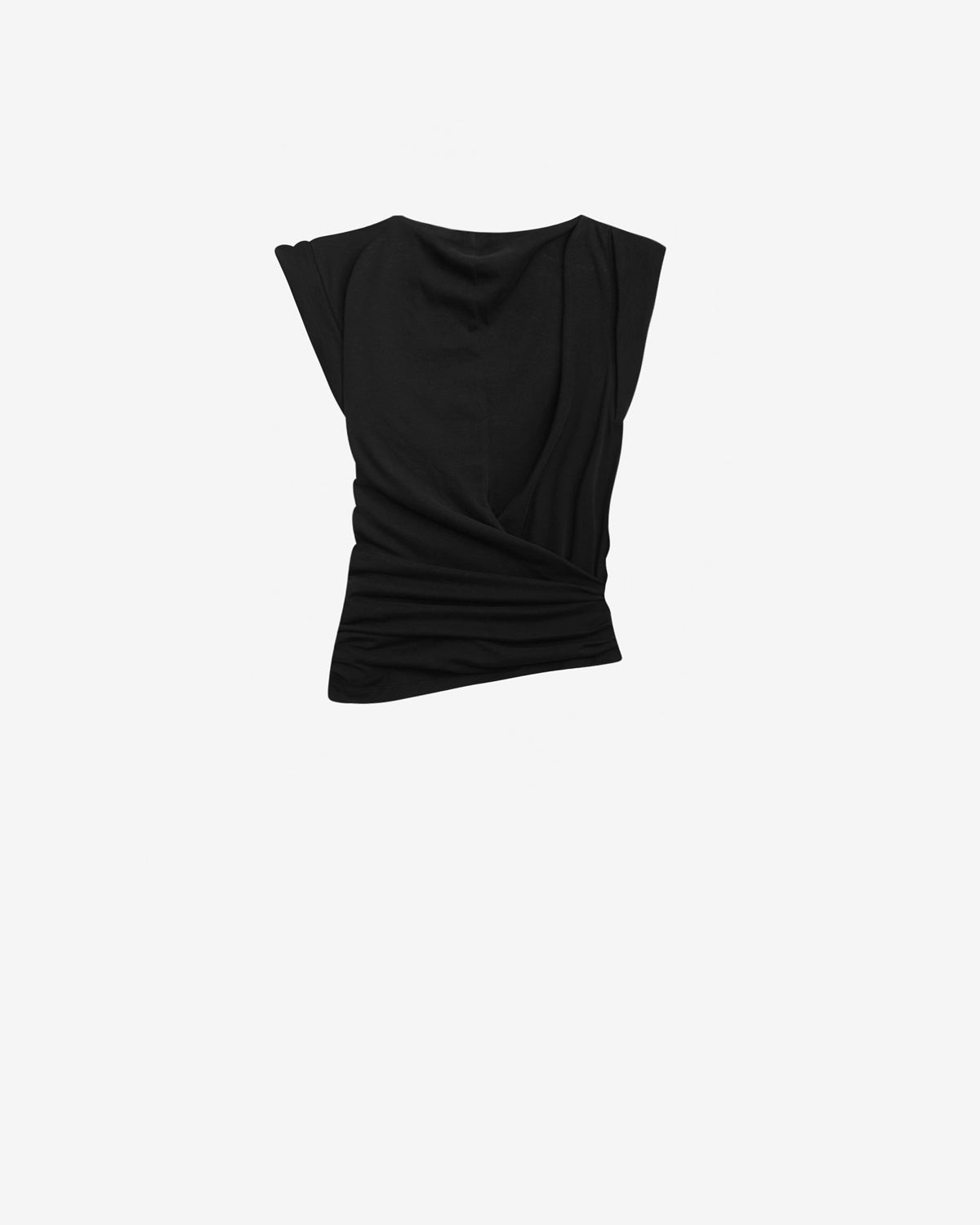 Drapiertes kurzärmeliges t-shirt maisan - Schwarz - Woman - 5