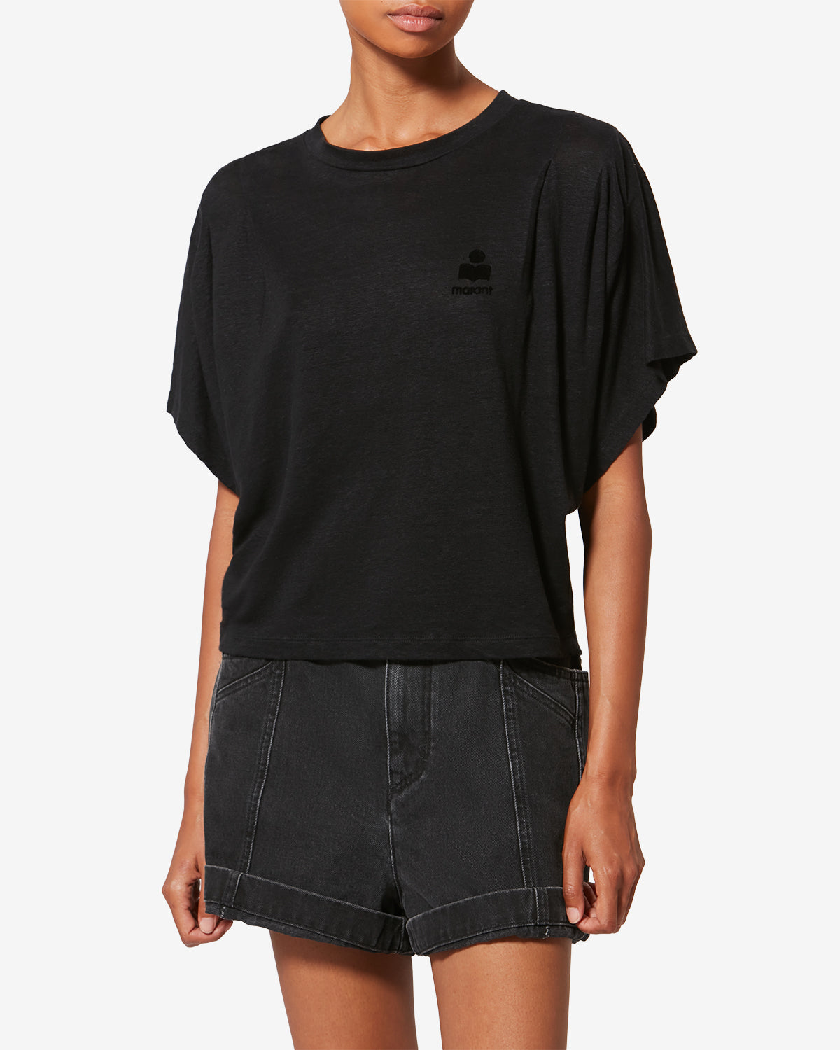 Kyanzae 리넨 로고 티셔츠 - 검은색 - Woman - 3