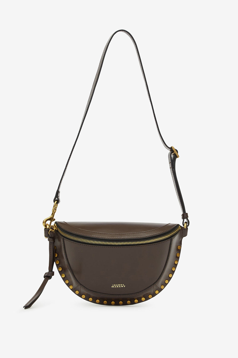 스카노(skano) 송아지 가죽 바나나 백 - 어두운 갈색 - Woman - 5