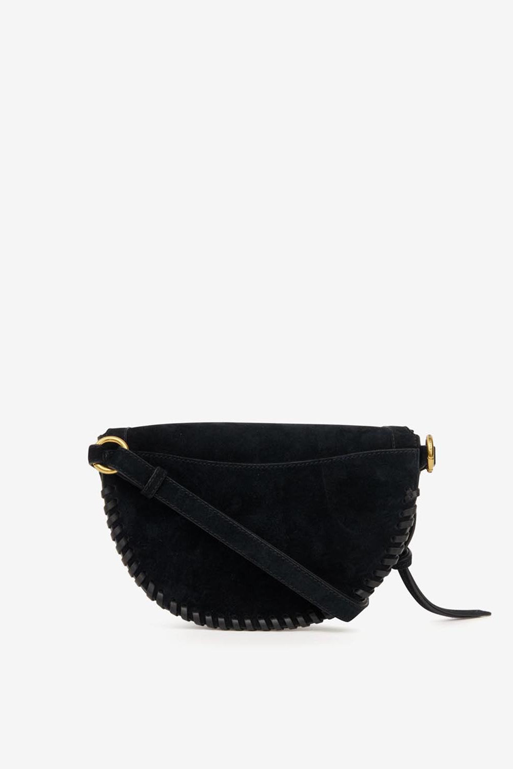 Skano belt bag in braided suede leather - Black - Woman - 2