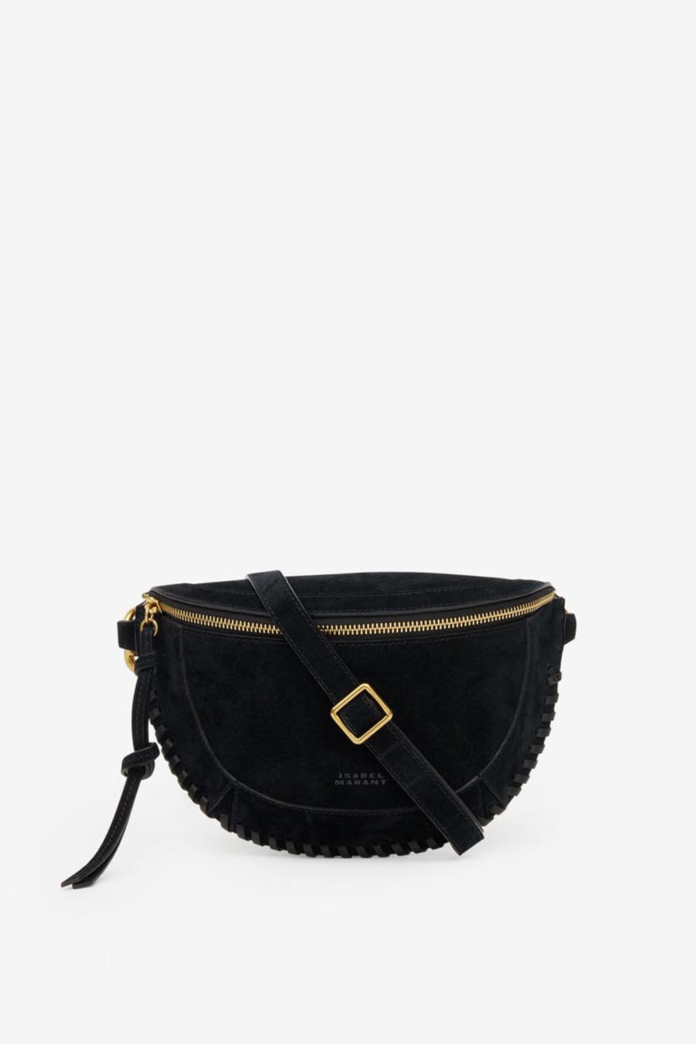 Skano belt bag in braided suede leather - Black - Woman - 1