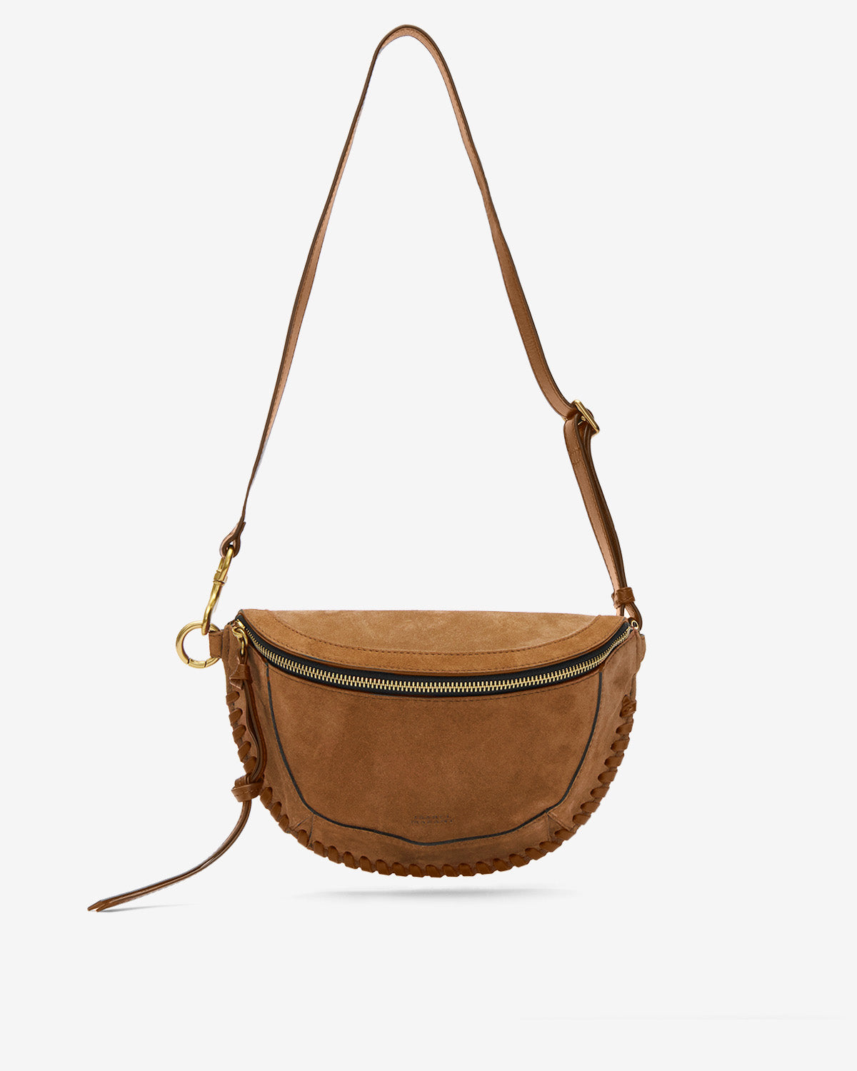 Skano bananentasche aus cognacfarbenem kalbsveloursleder - Cognac - Woman - 4