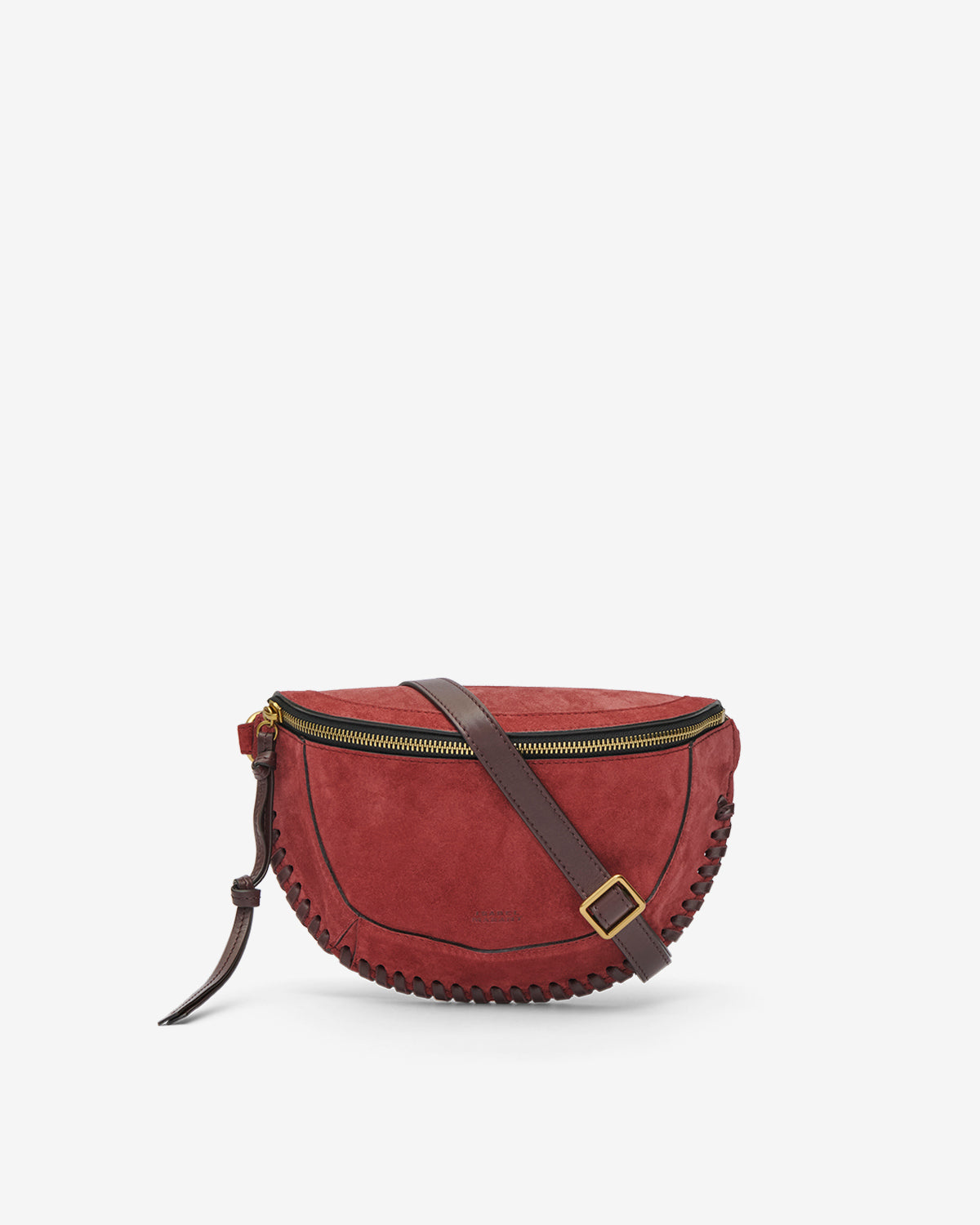 Riñonera skano de piel de ante de becerro trenzada - Berry - Woman - 1