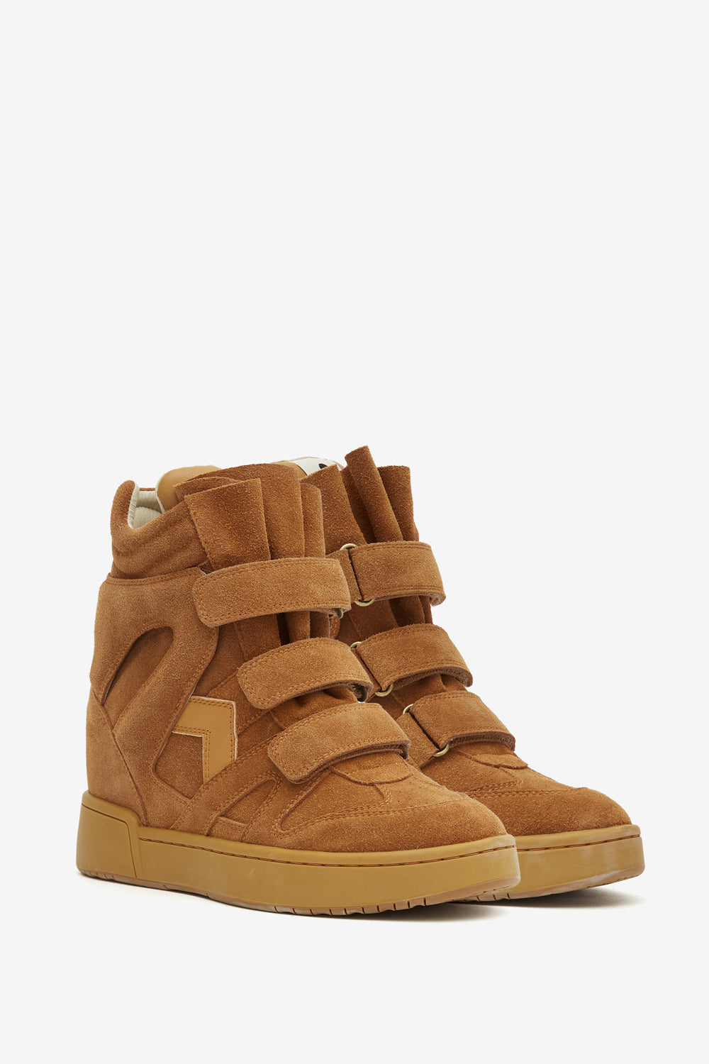 Baskets montantes compensées en cuir im3 - Cognac - Woman - 3