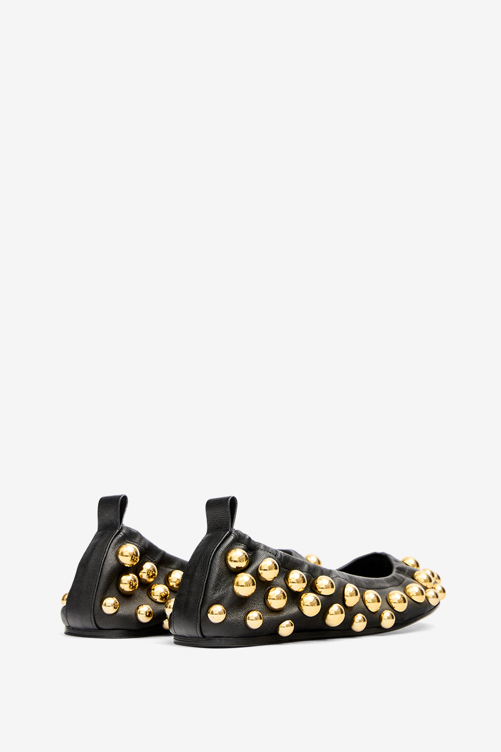 Belna 스터드 디테일 가죽 발레리나 슈즈 - Black and gold - Woman - 2