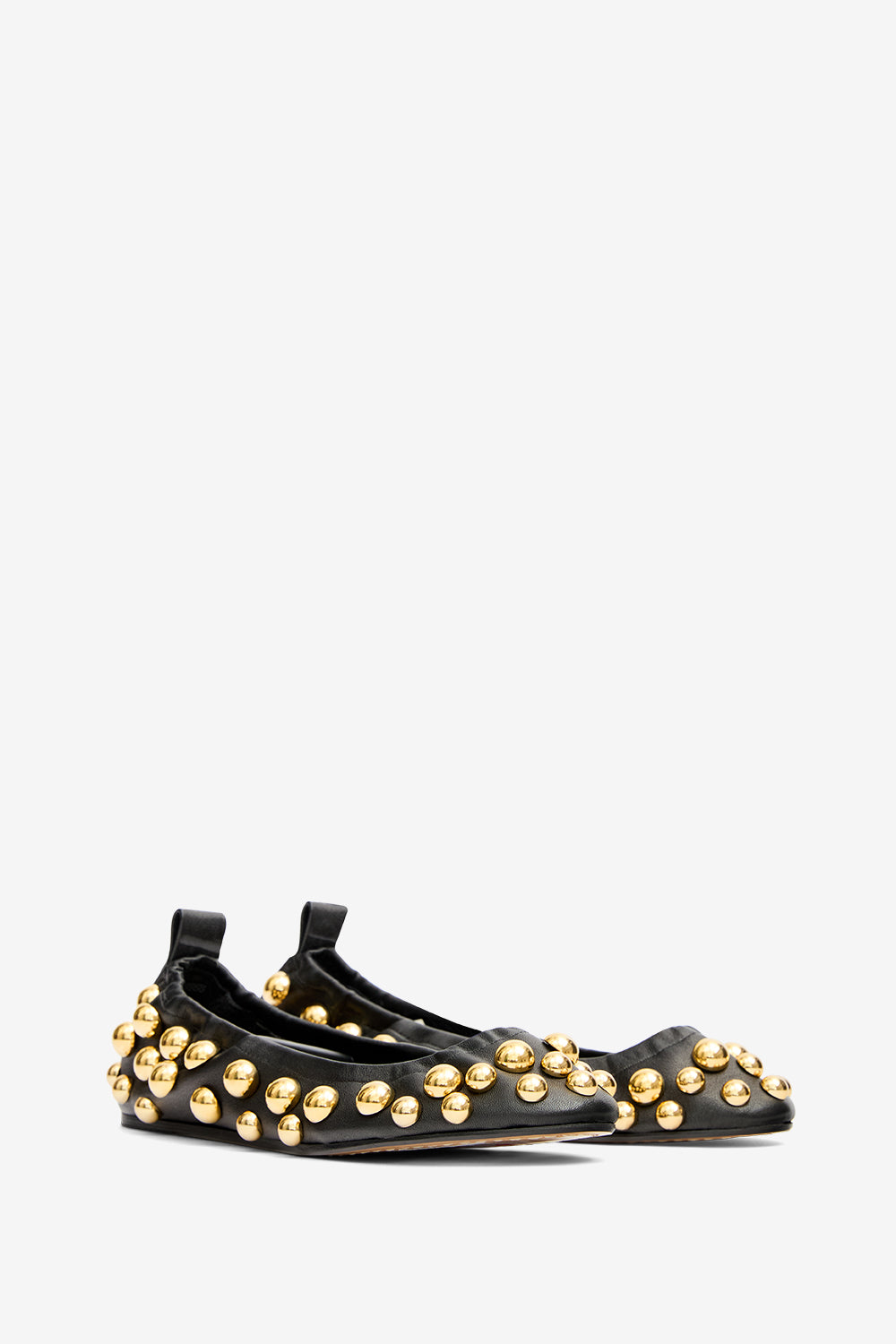 Belna 스터드 디테일 가죽 발레리나 슈즈 - Black and gold - Woman - 3
