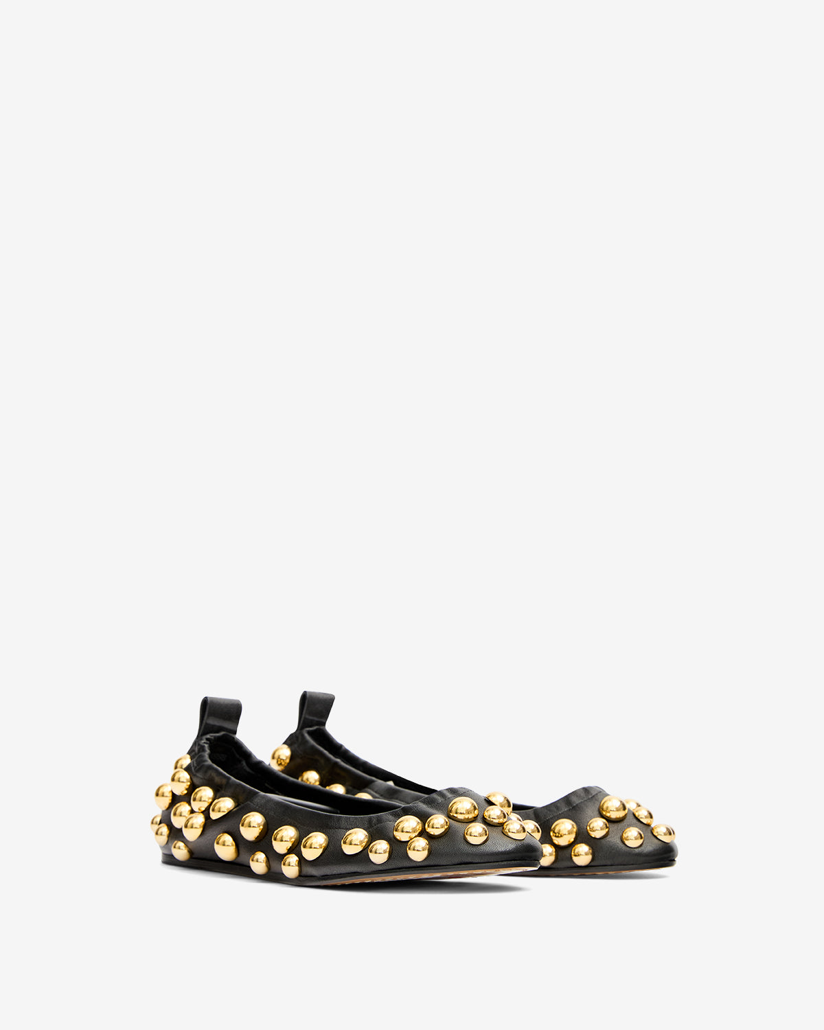 Bailarinas de cuero suave con tachuelas belna - Black and gold - Woman - 3