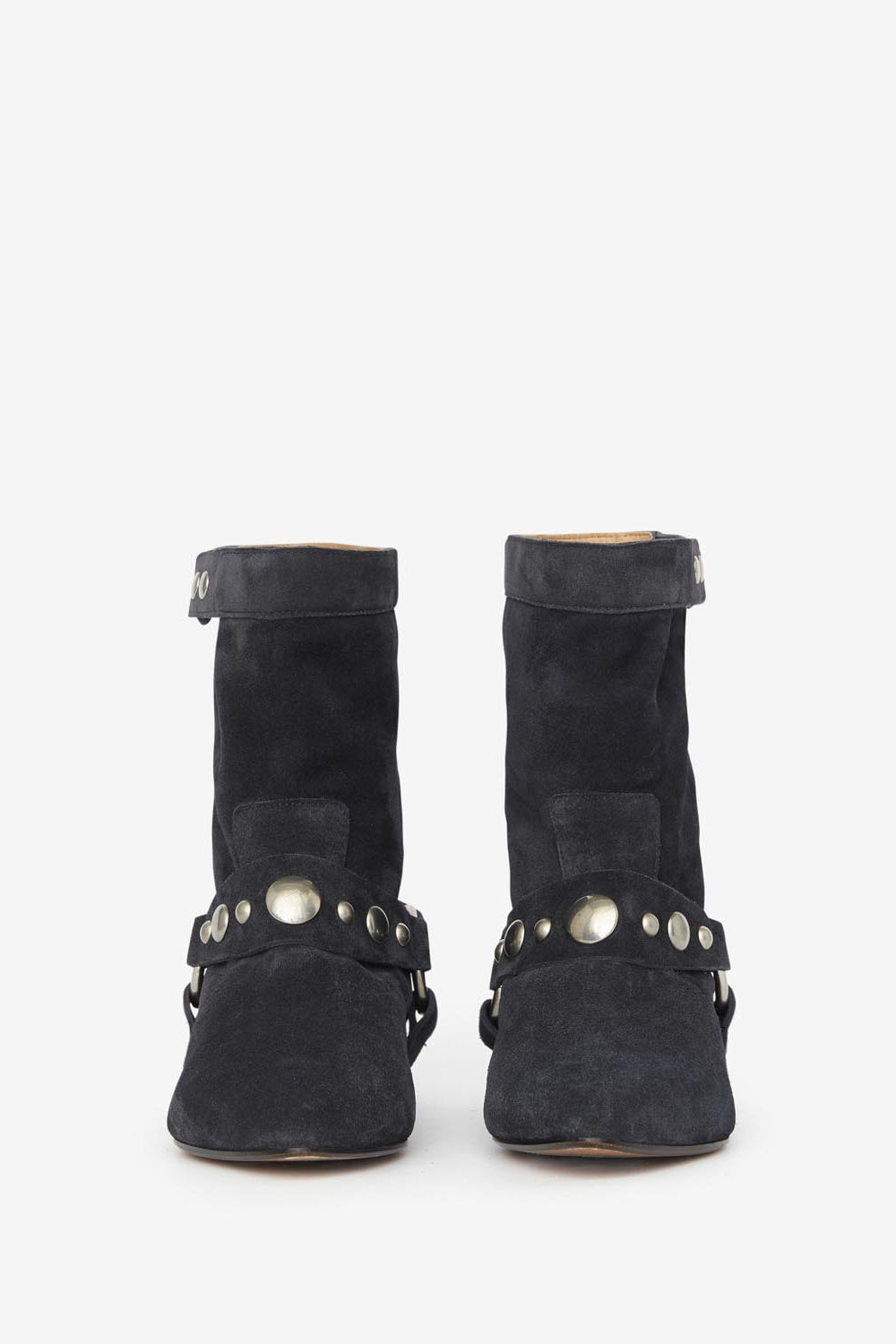 Stania flat-heeled boots in suede calfskin leather - Black - Woman - 4