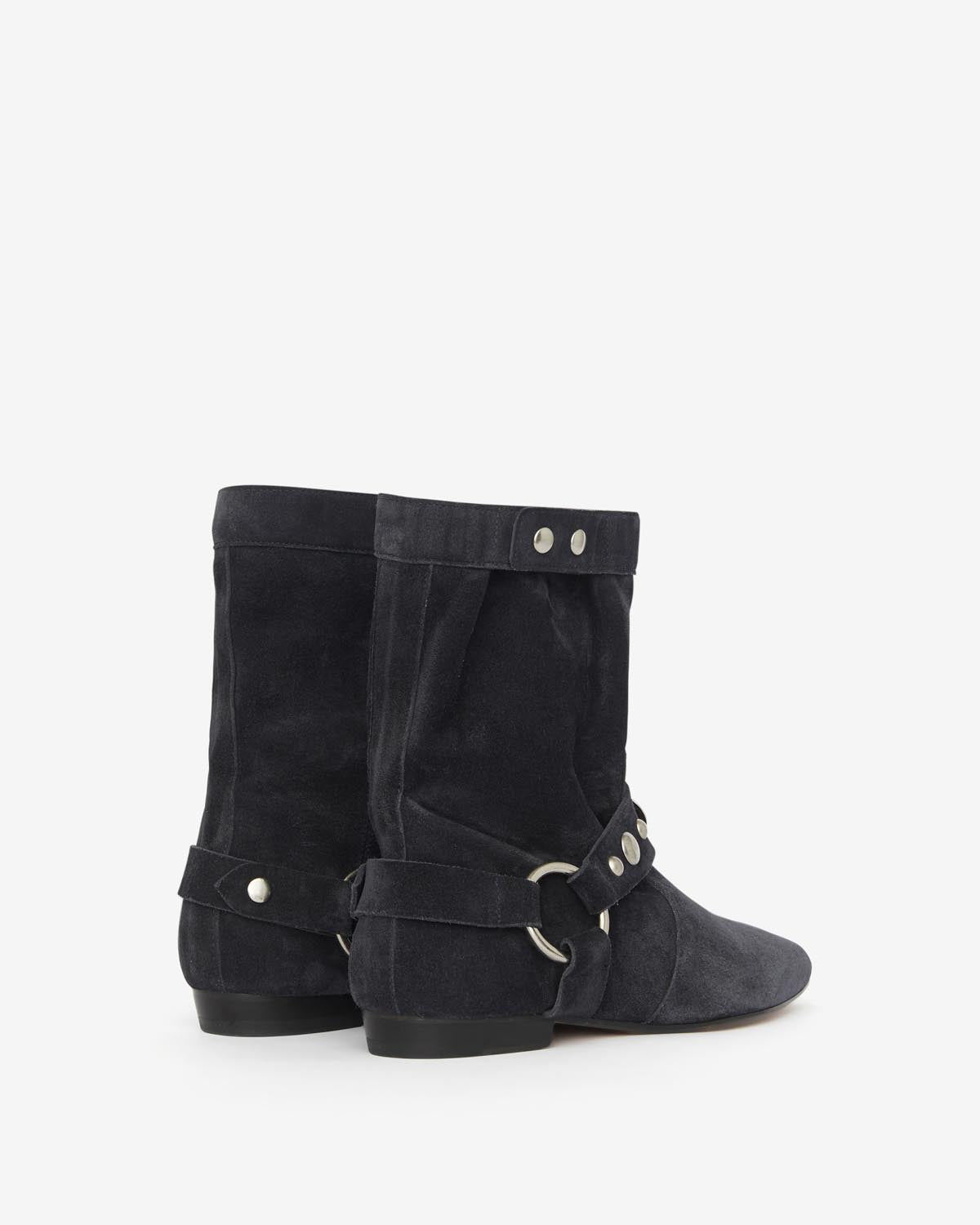 Stania flat-heeled boots in suede calfskin leather - Black - Woman - 2