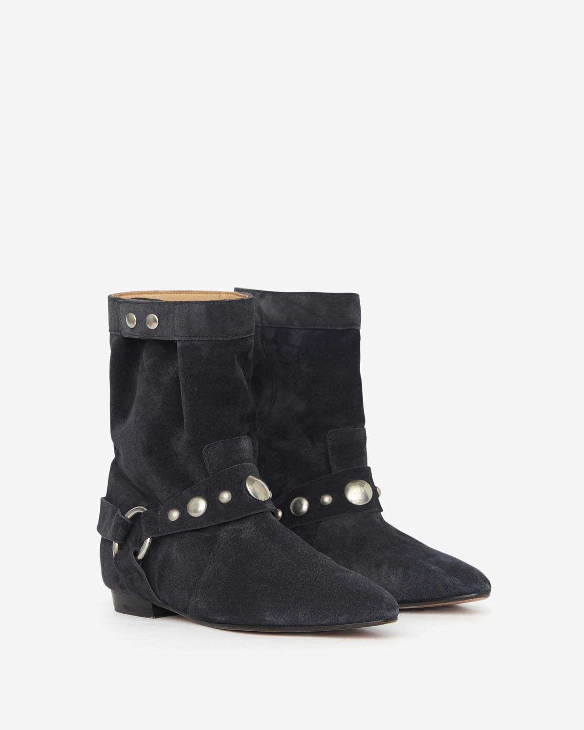 Stania flat-heeled boots in suede calfskin leather - Black - Woman - 3