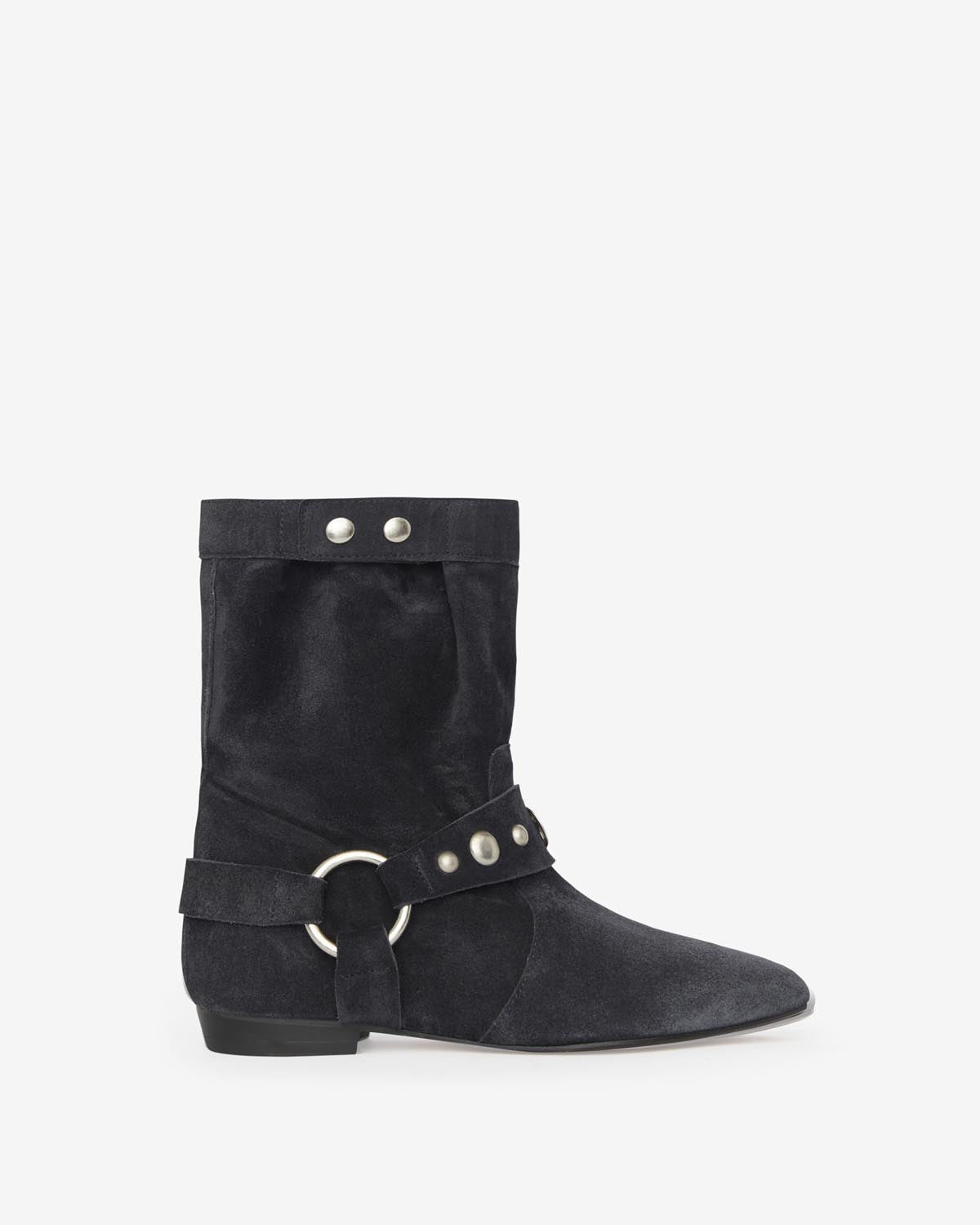 Stania flat-heeled boots in suede calfskin leather - Black - Woman - 1