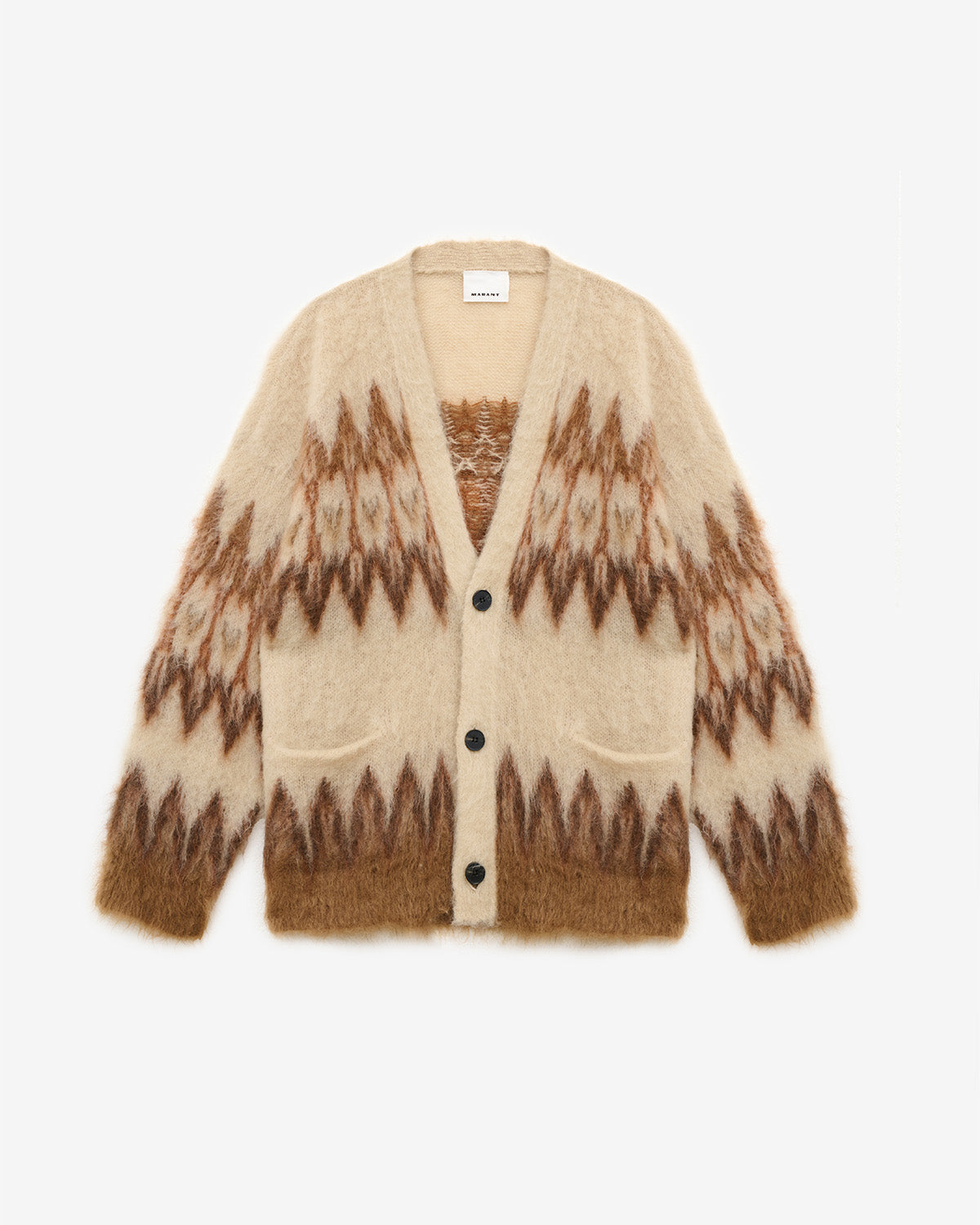 Nielson mohair fair isle pattern cardigan - Orange - Man - 5