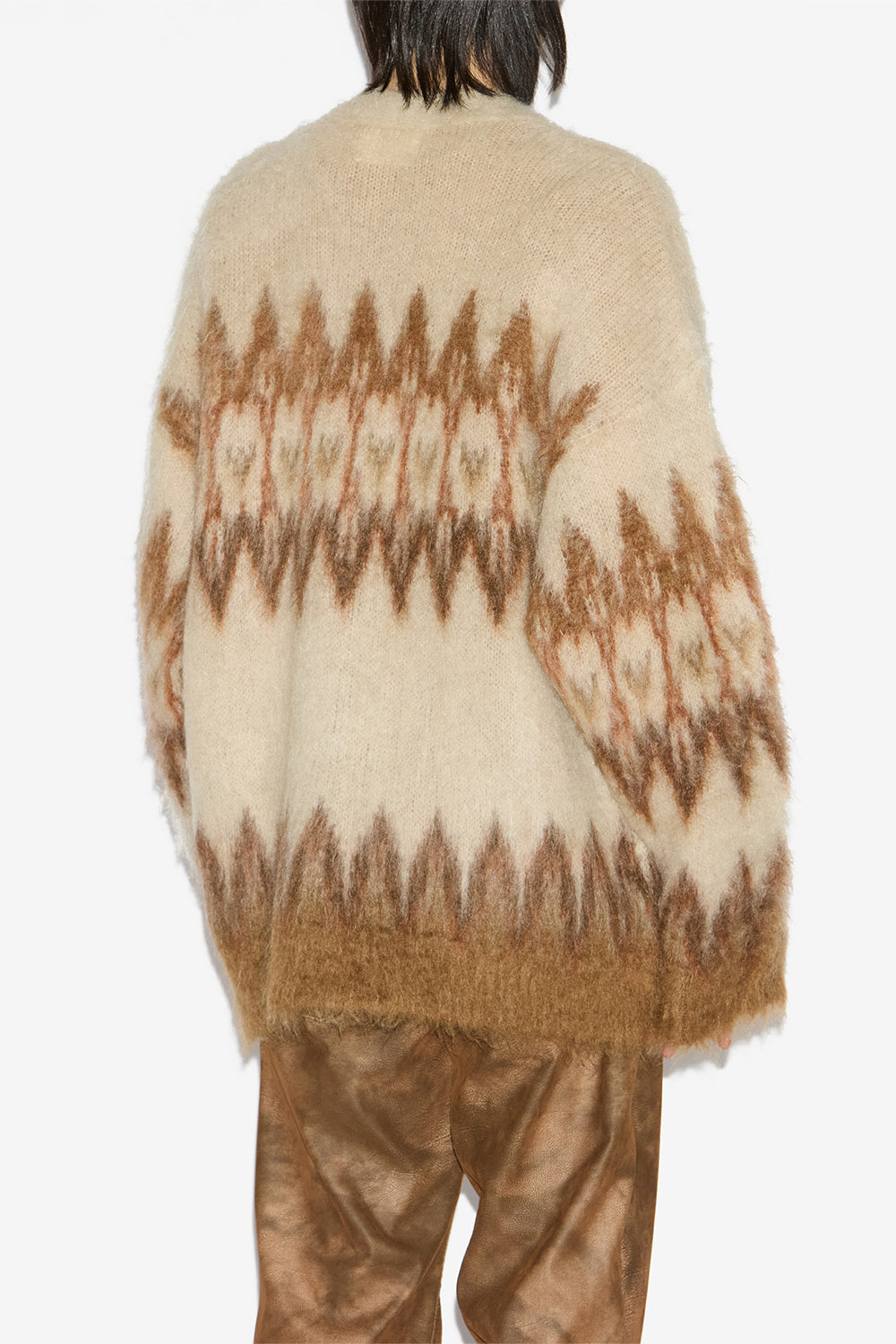 Cárdigan nielson de mohair con motivos fair island - Naranja - Man - 5