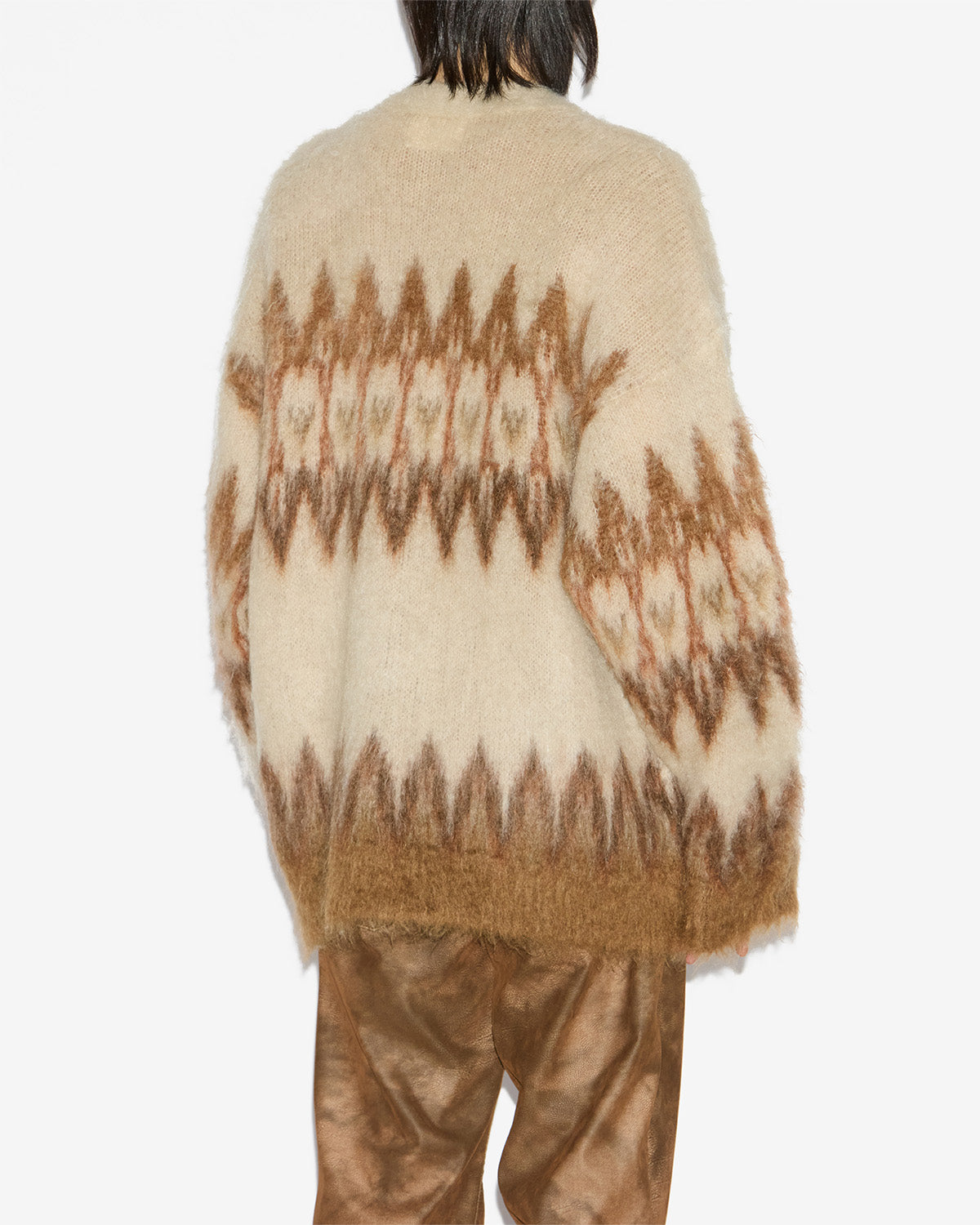 Nielson mohair fair isle pattern cardigan - Orange - Man - 4