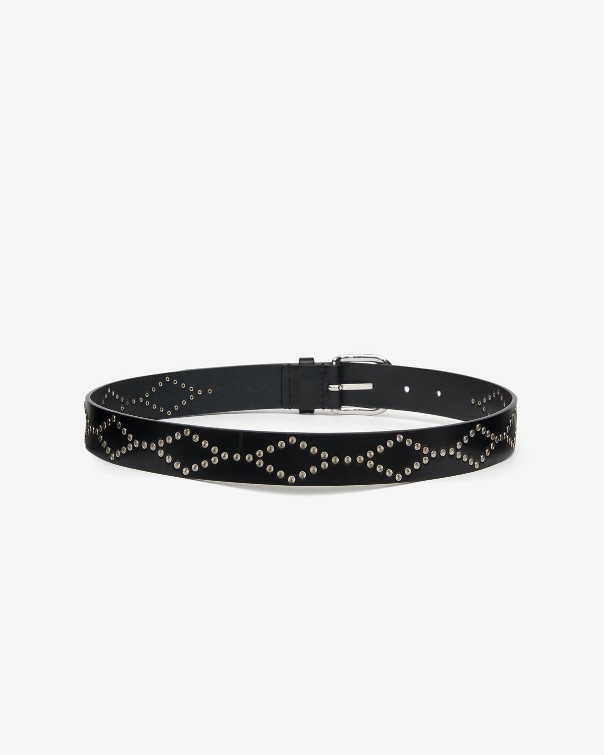 Cintura in pelle borchiata liliana - Black and silver - Woman - 2