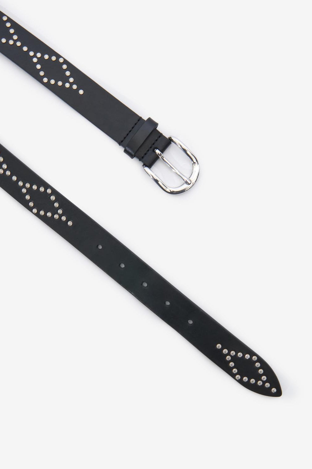 Liliana studded leather belt - Black and silver - Woman - 3
