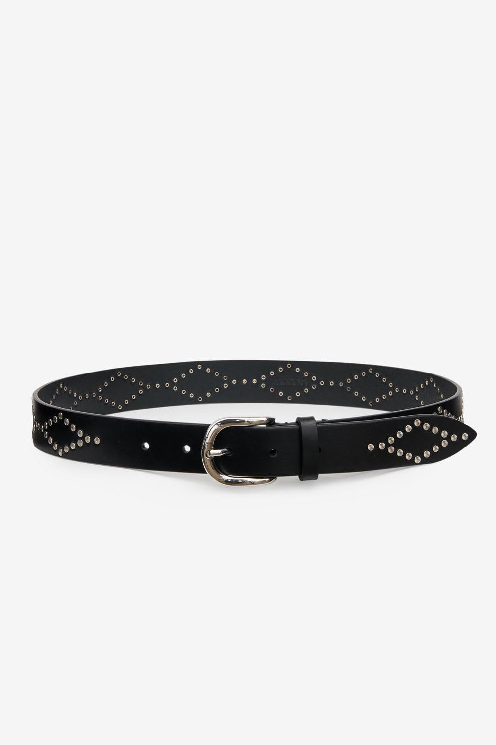 Liliana studded leather belt - Black and silver - Woman - 1
