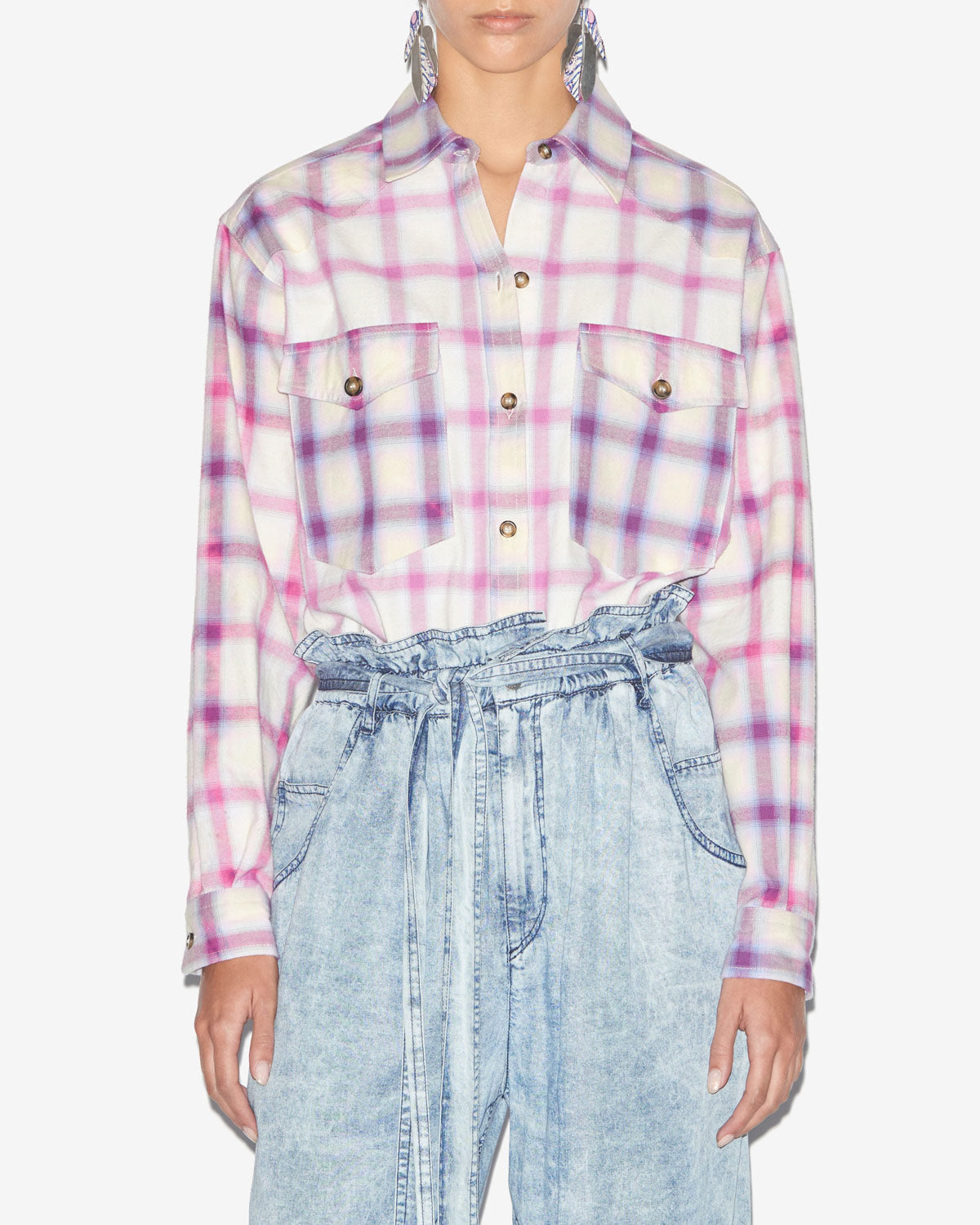 Camisa trixi Woman Lilac-ecru 5