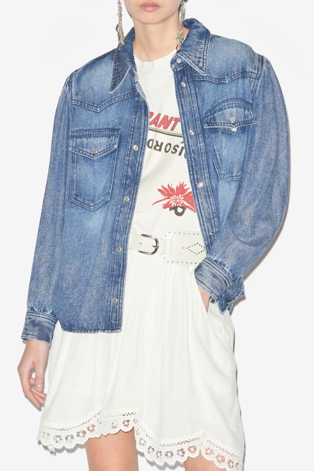 Camisa tahisia de cambray - Azul - Woman - 4