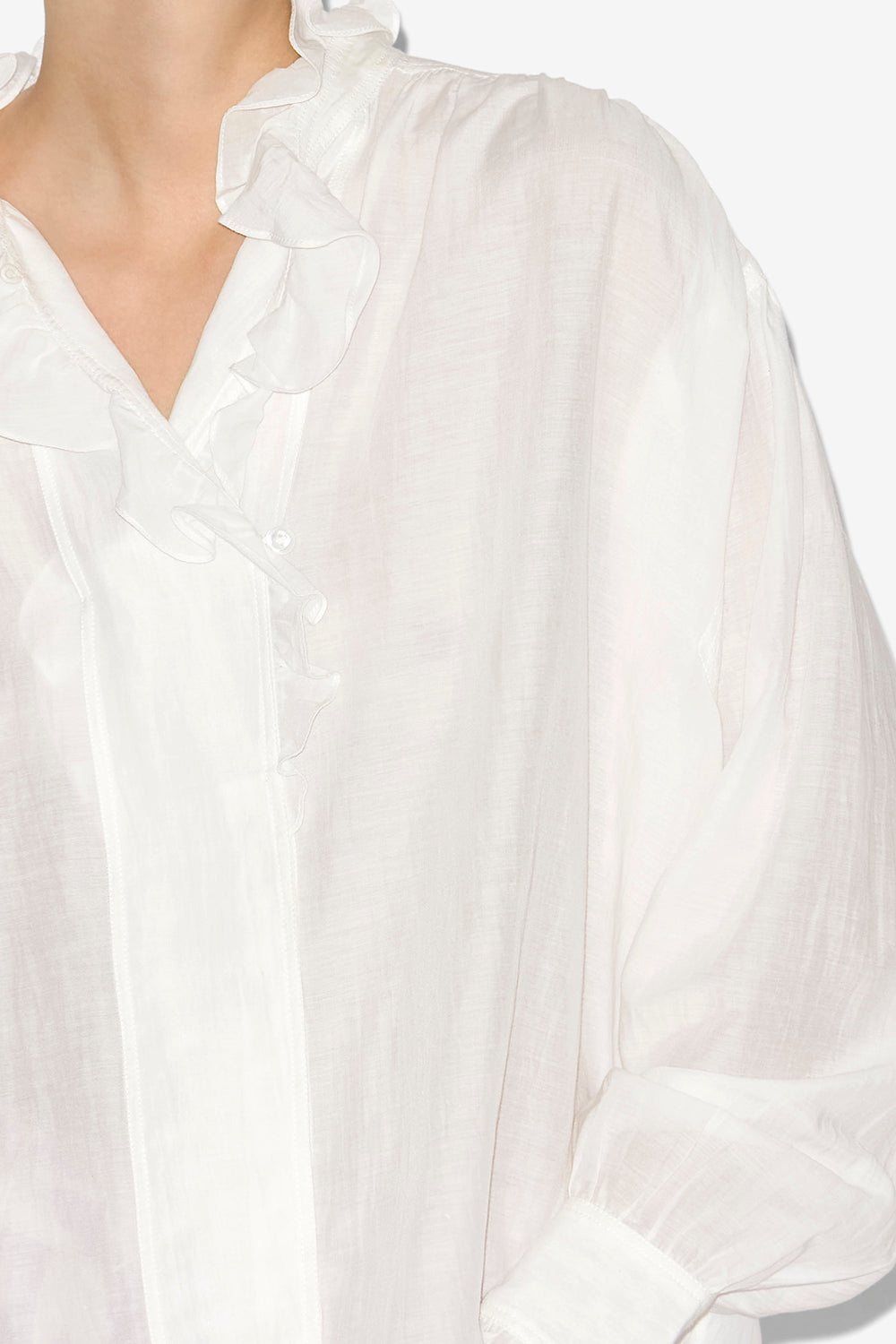 Pamias ruffled top - White - Woman - 3