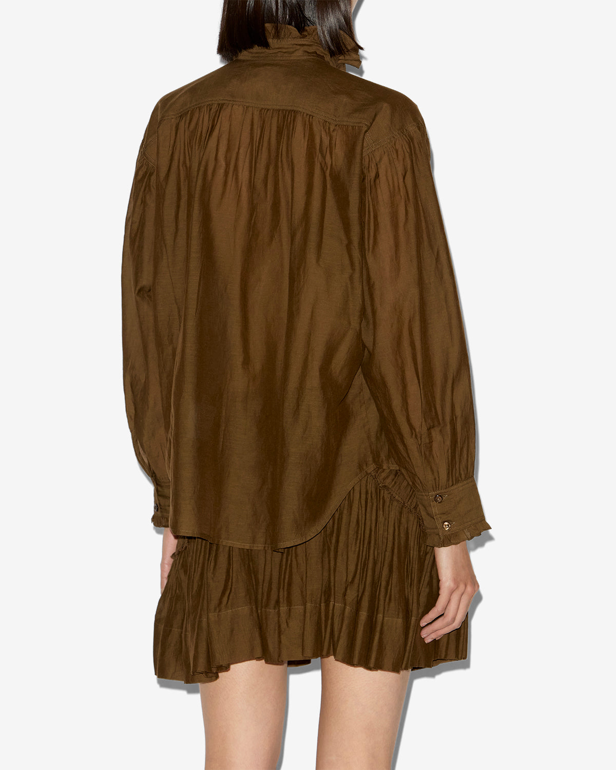 Top pamias con volantes - Dark khaki - Woman - 4