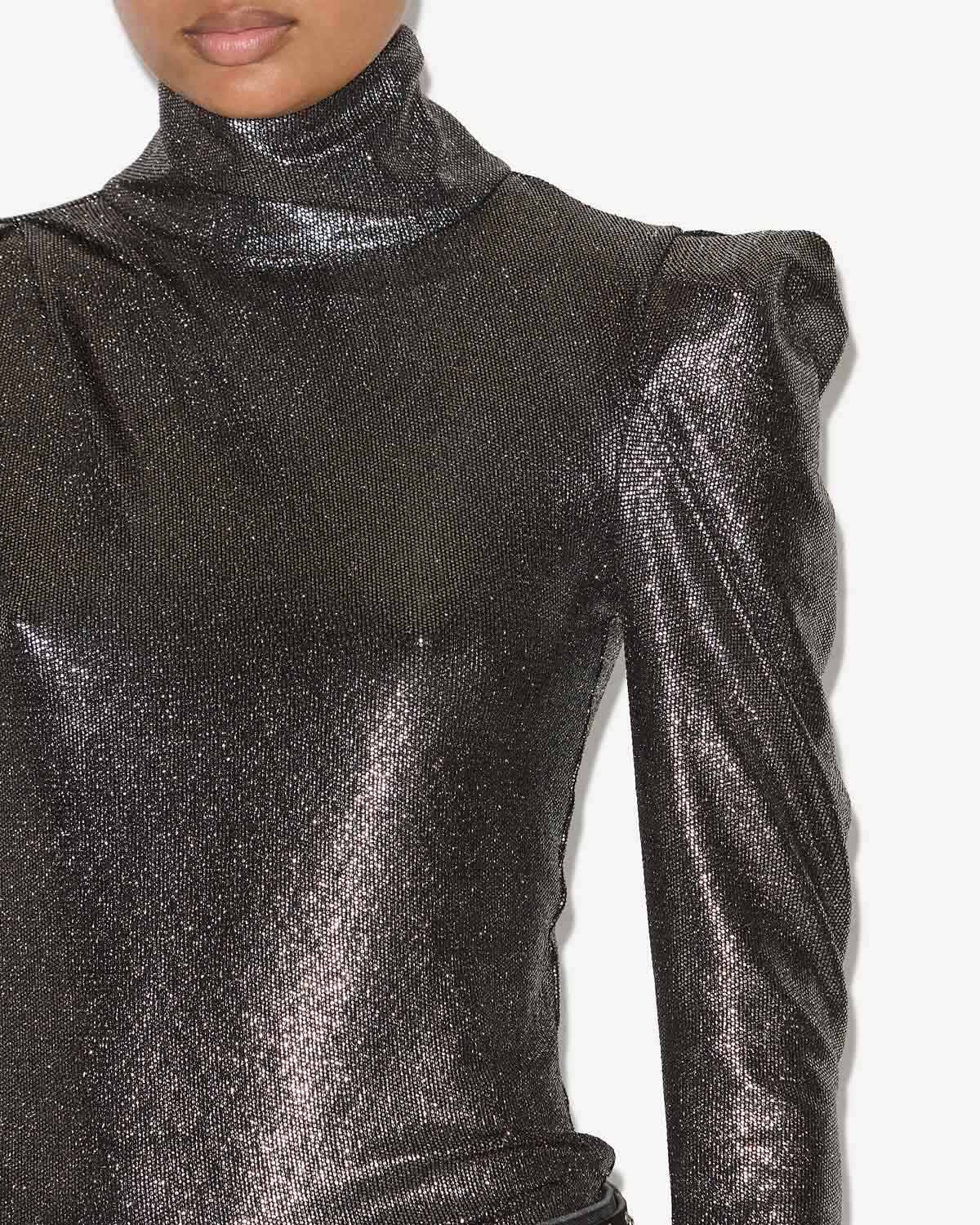 Baiola metallic long sleeve top - Metallic black - Woman - 2