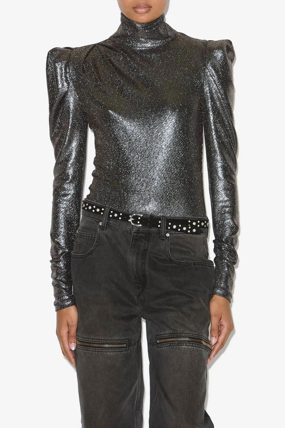 Baiola メタリック長袖トップス - Metallic black - Woman - 4