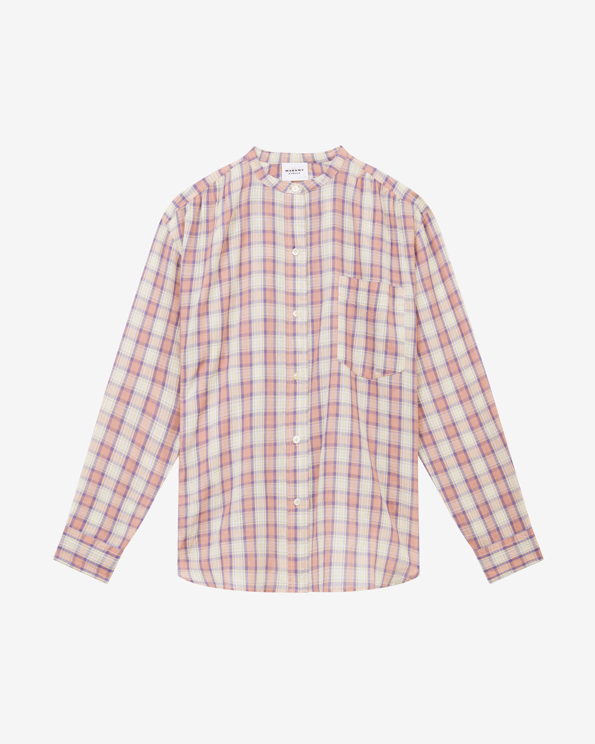 Chemisier mexika in voile di cotone a quadri - Antik pink-yellow - Woman - 5