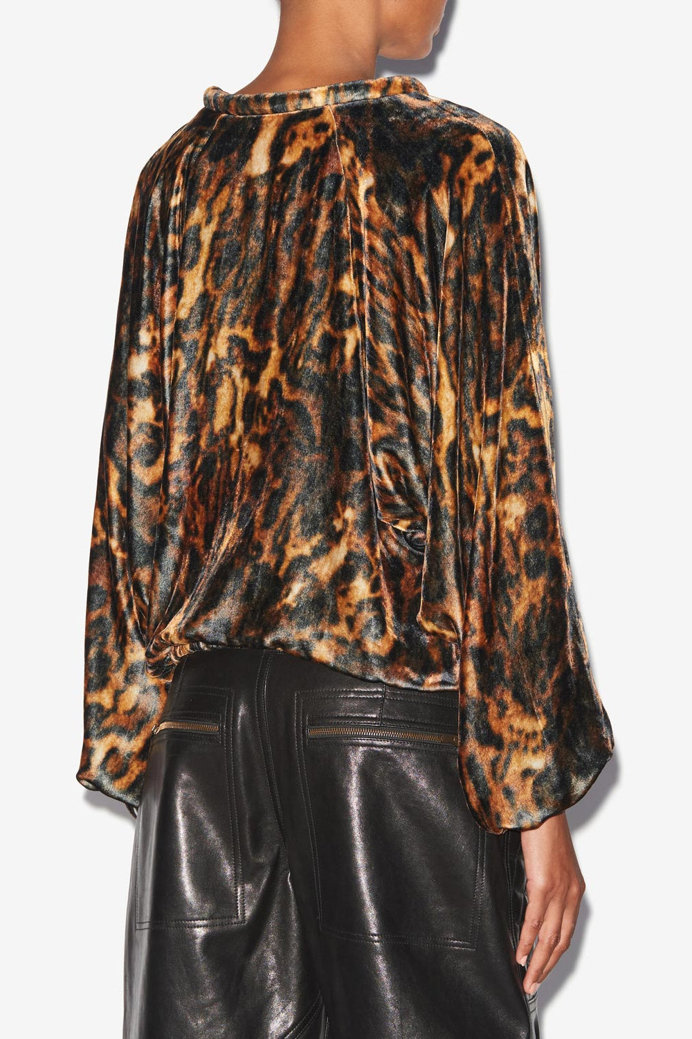 Top dabia in velluto stampato - Leopard - Woman - 5