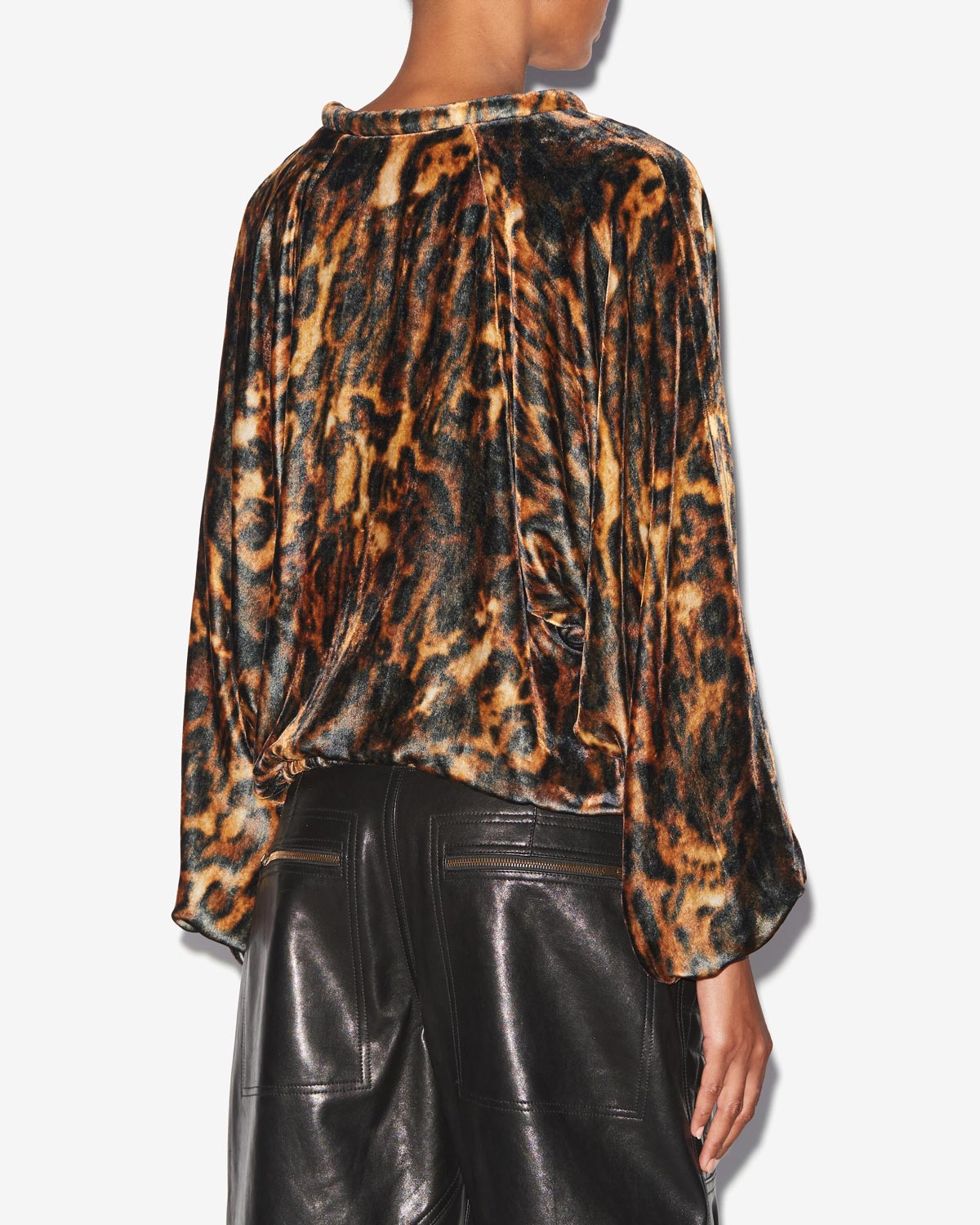 Top dabia en velours imprimé - Léopard - Woman - 4