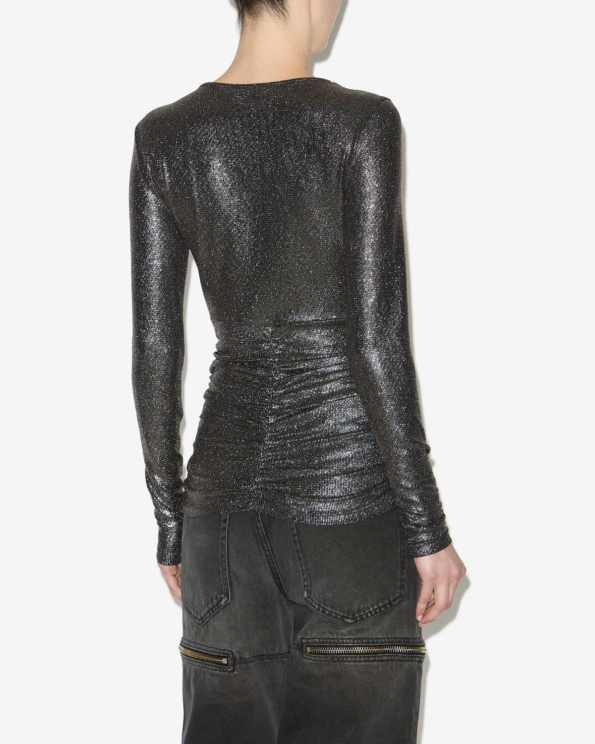 Buffy メタリック ドレープトップス - Metallic black - Woman - 4