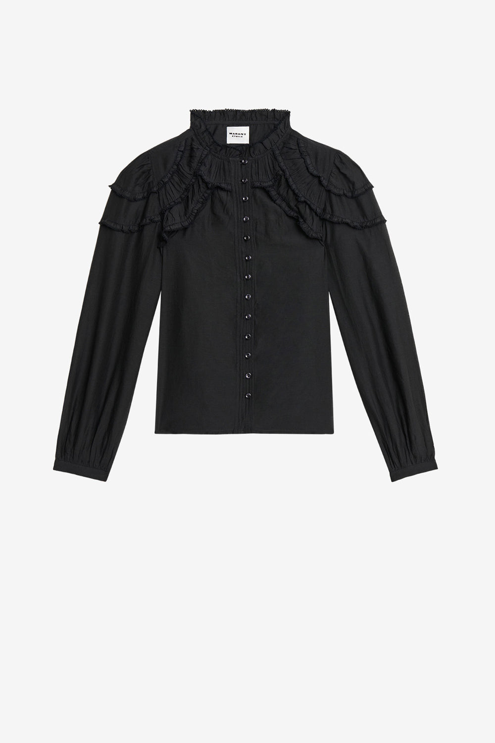 Christa gathered cotton blouse - Black - Woman - 1