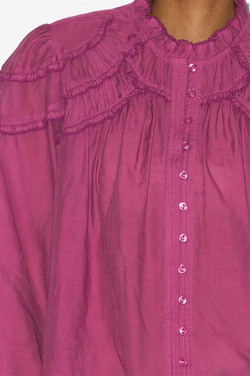 Blusa christa in cotone arricciato - Rosa - Woman - 3