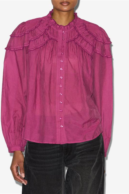 Blusa christa in cotone arricciato - Rosa - Woman - 2
