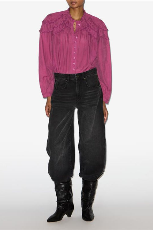 Blusa christa in cotone arricciato - Rosa - Woman - 4