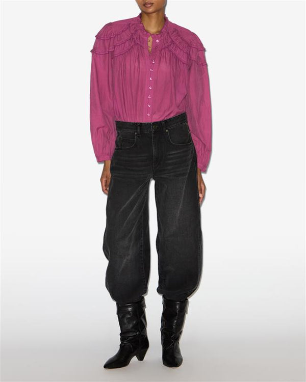 Blusa christa in cotone arricciato - Rosa - Woman - 3