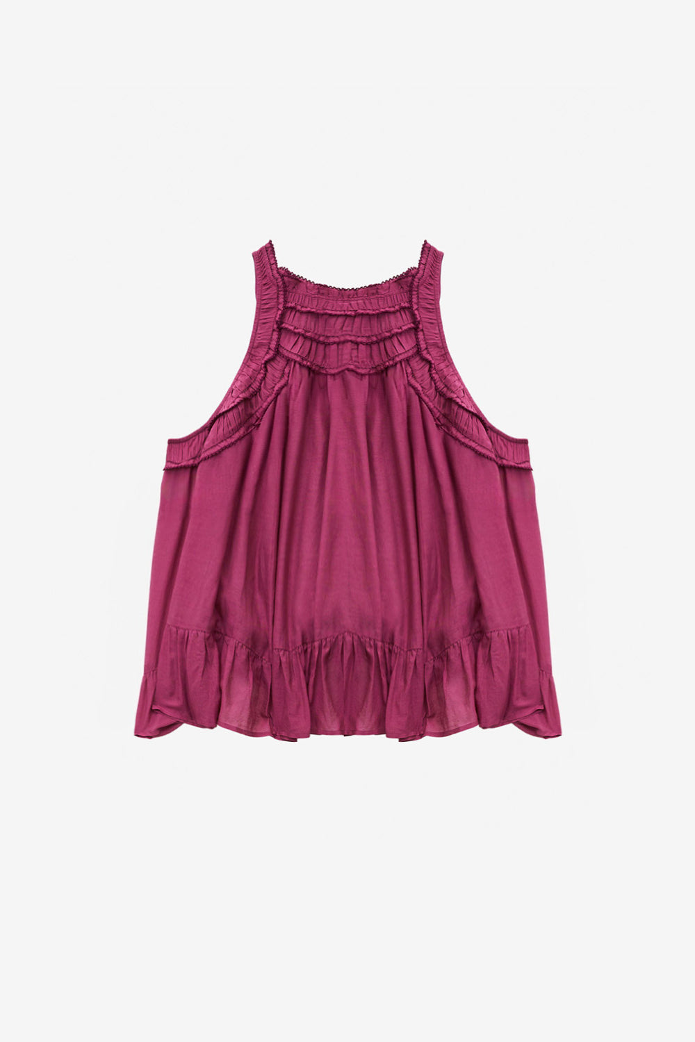 Top carlee aus geraffter baumwolle - Rosa - Woman - 1