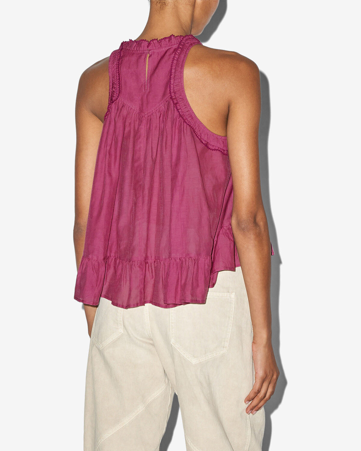 Carlee 주름진 면 탑 - 분홍색 - Woman - 2