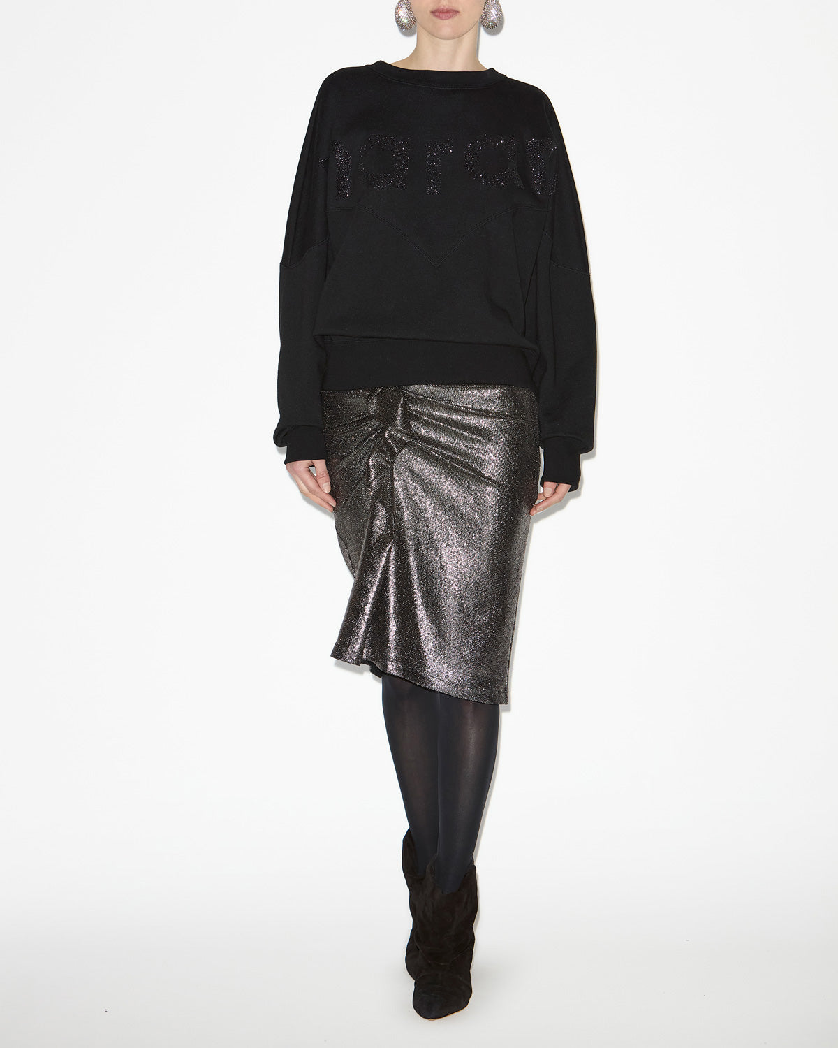 Dolene skirt Woman Metallic black 4