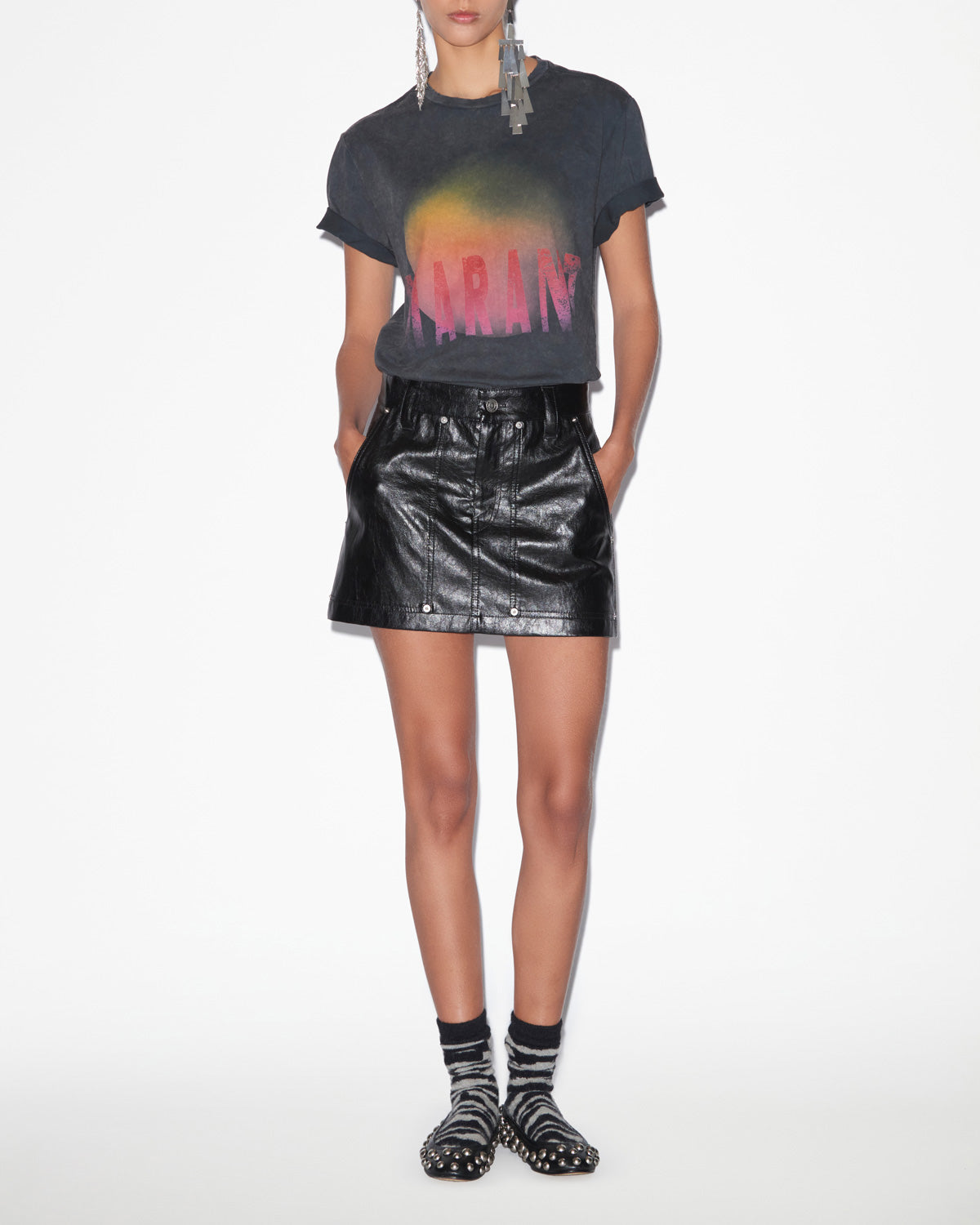 Anais short leather style skirt - Black - Woman - 1