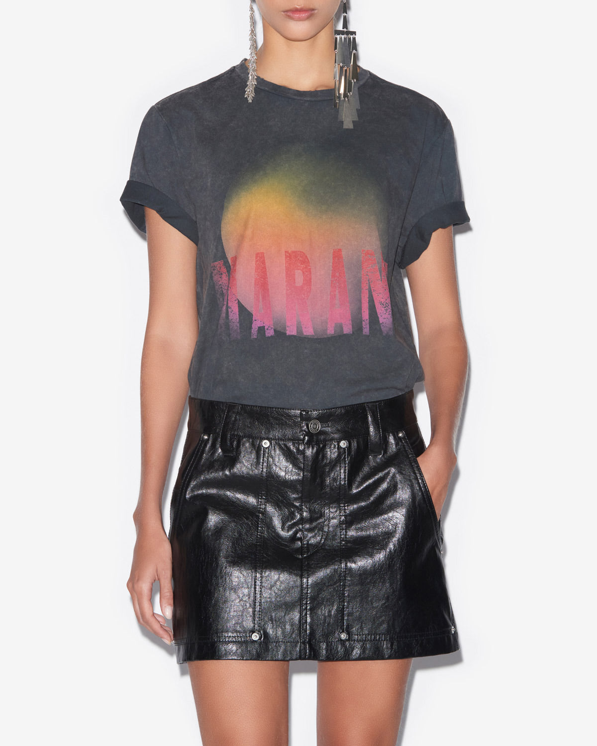 Anais short leather style skirt - Black - Woman - 3