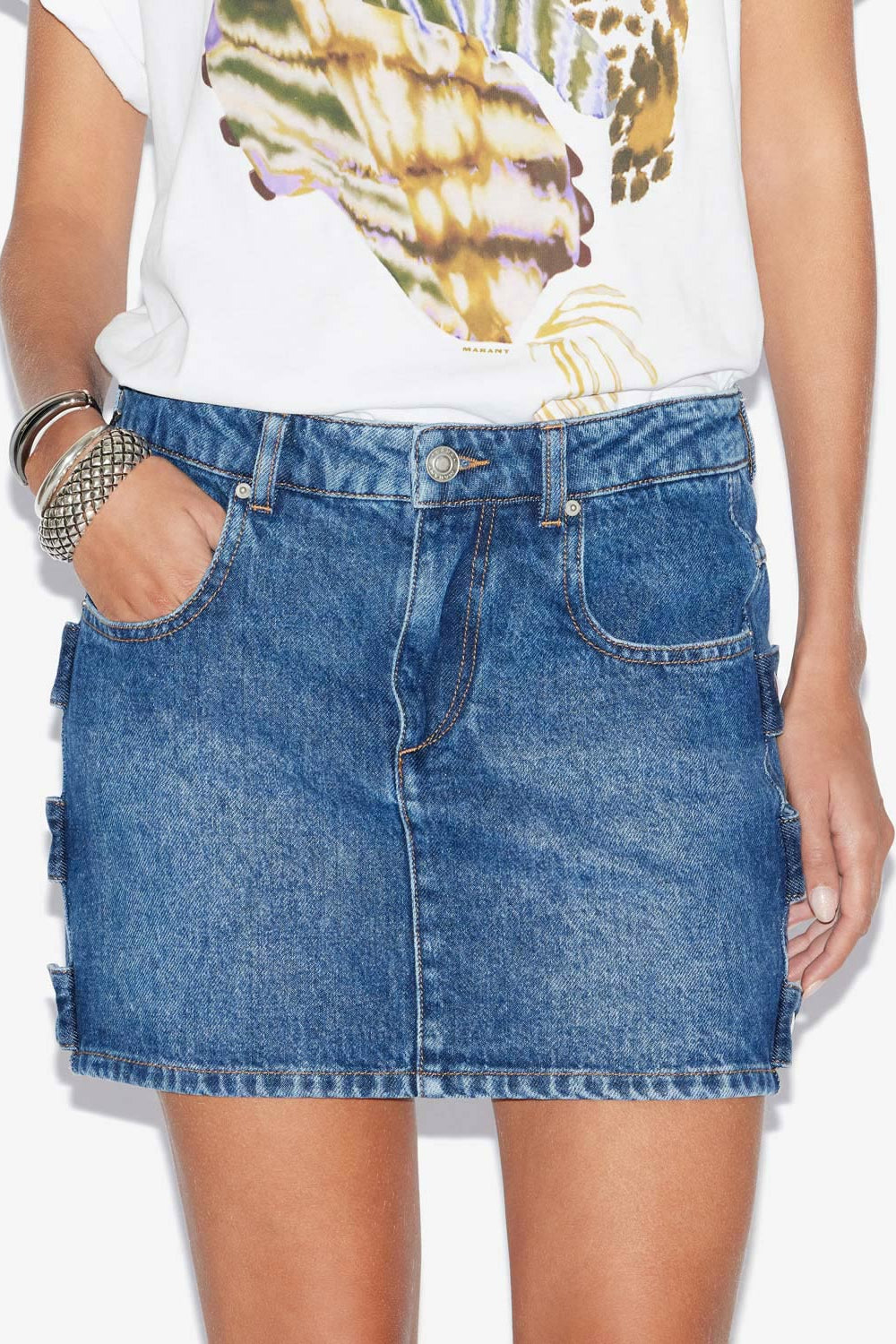 Kurzer rock stessy aus denim - Blau - Woman - 4