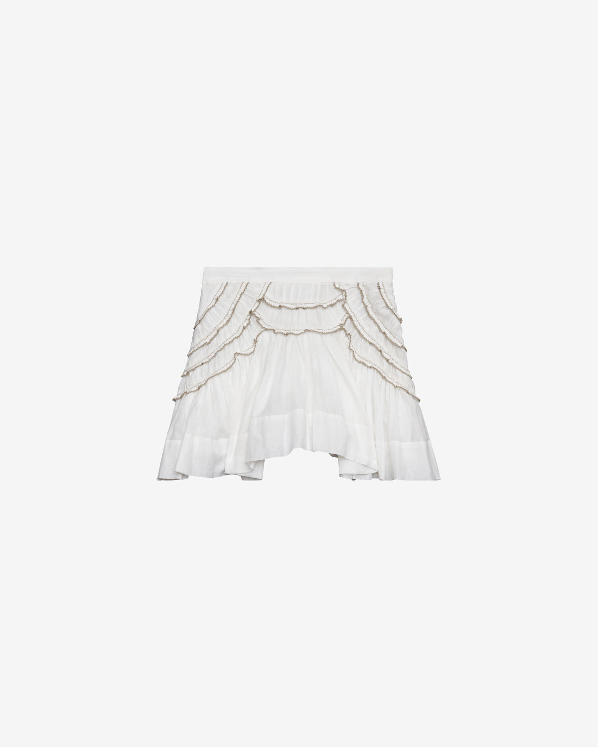 Jupe courte ceola à volants - Blanc - Woman - 5