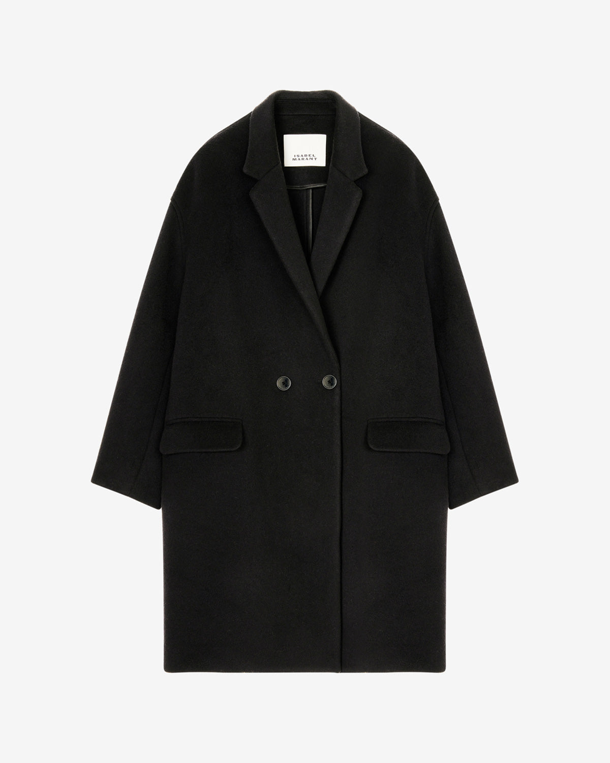 Efegozi coat in plain-colored cashmere and wool - Black - Woman - 5