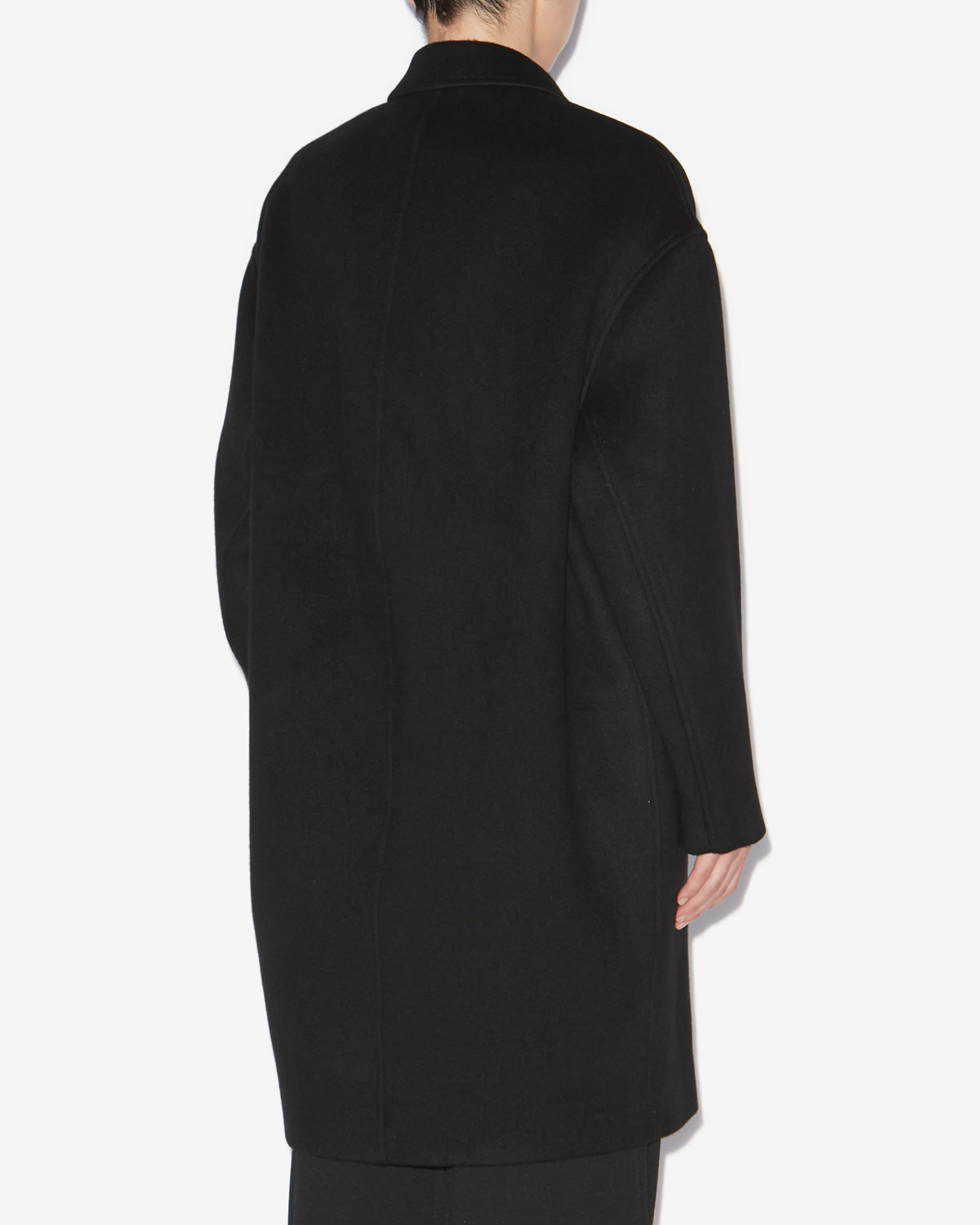 Efegozi coat in plain-colored cashmere and wool - Black - Woman - 4