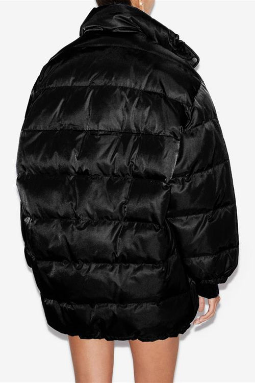 Belize plain-colored mid-length down coat - Black - Woman - 4