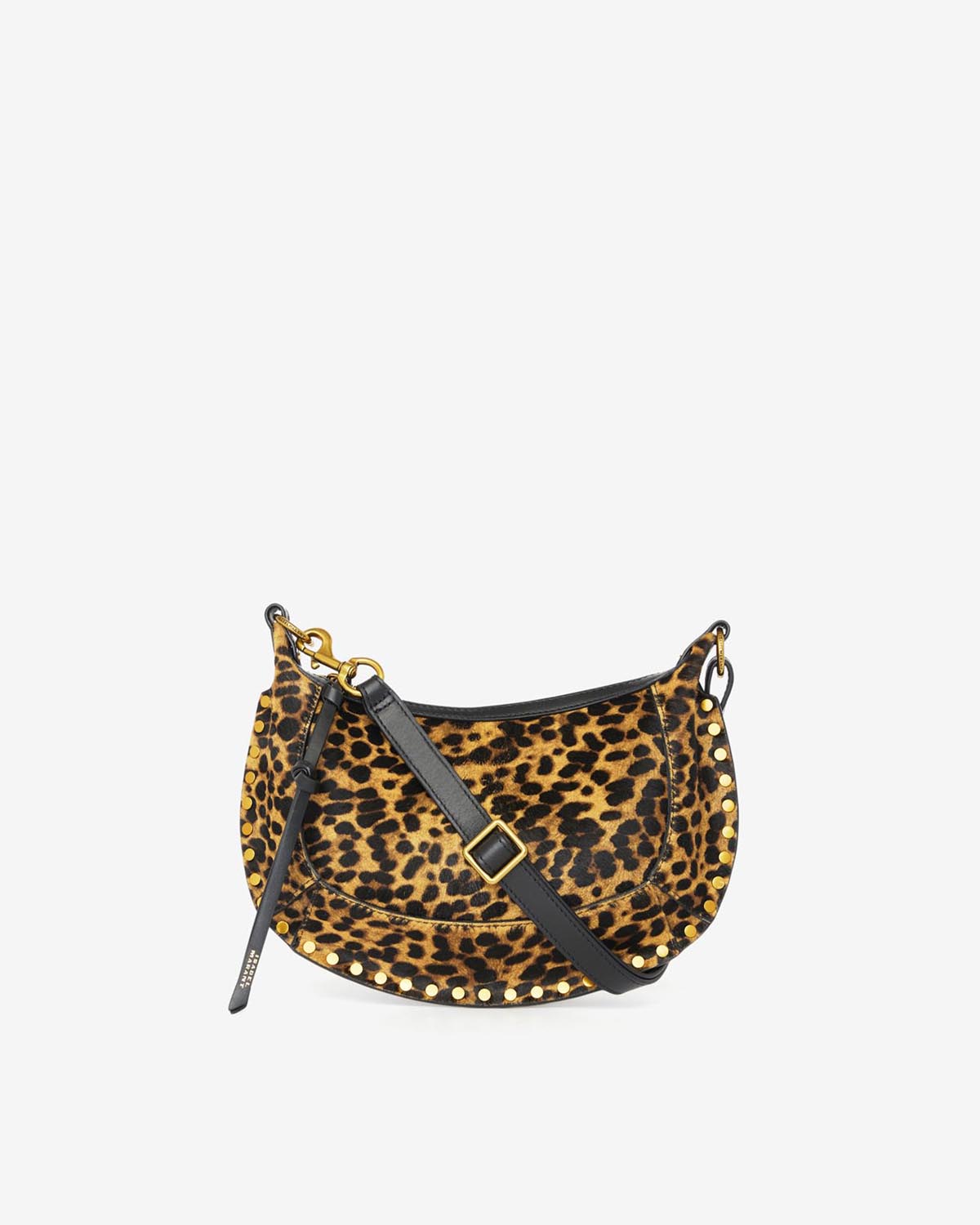 Oskan moon bag in "pony" style calfskin leather - Leopard - Woman - 1